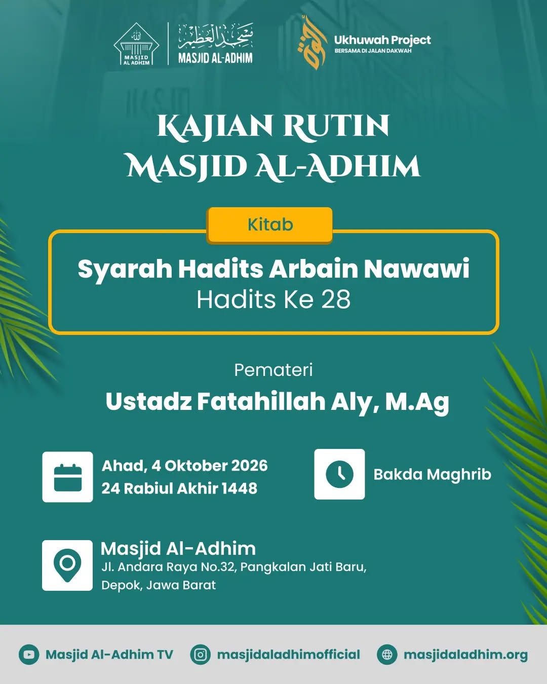Poster asli dari @masjidaladhimofficial