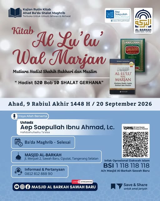 Poster asli dari @masjidalbarkah_sawahbaru