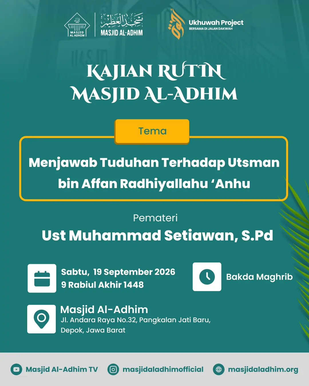 Poster asli dari @masjidaladhimofficial