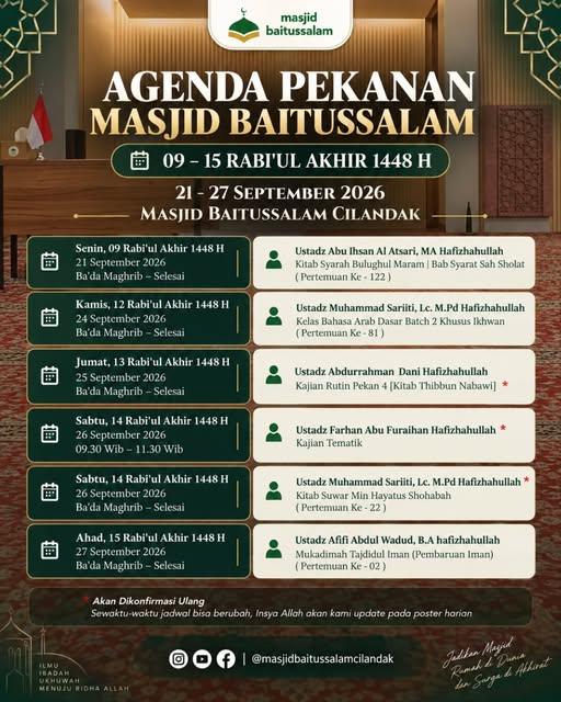 Poster asli dari @masjidbaitussalamcilandak