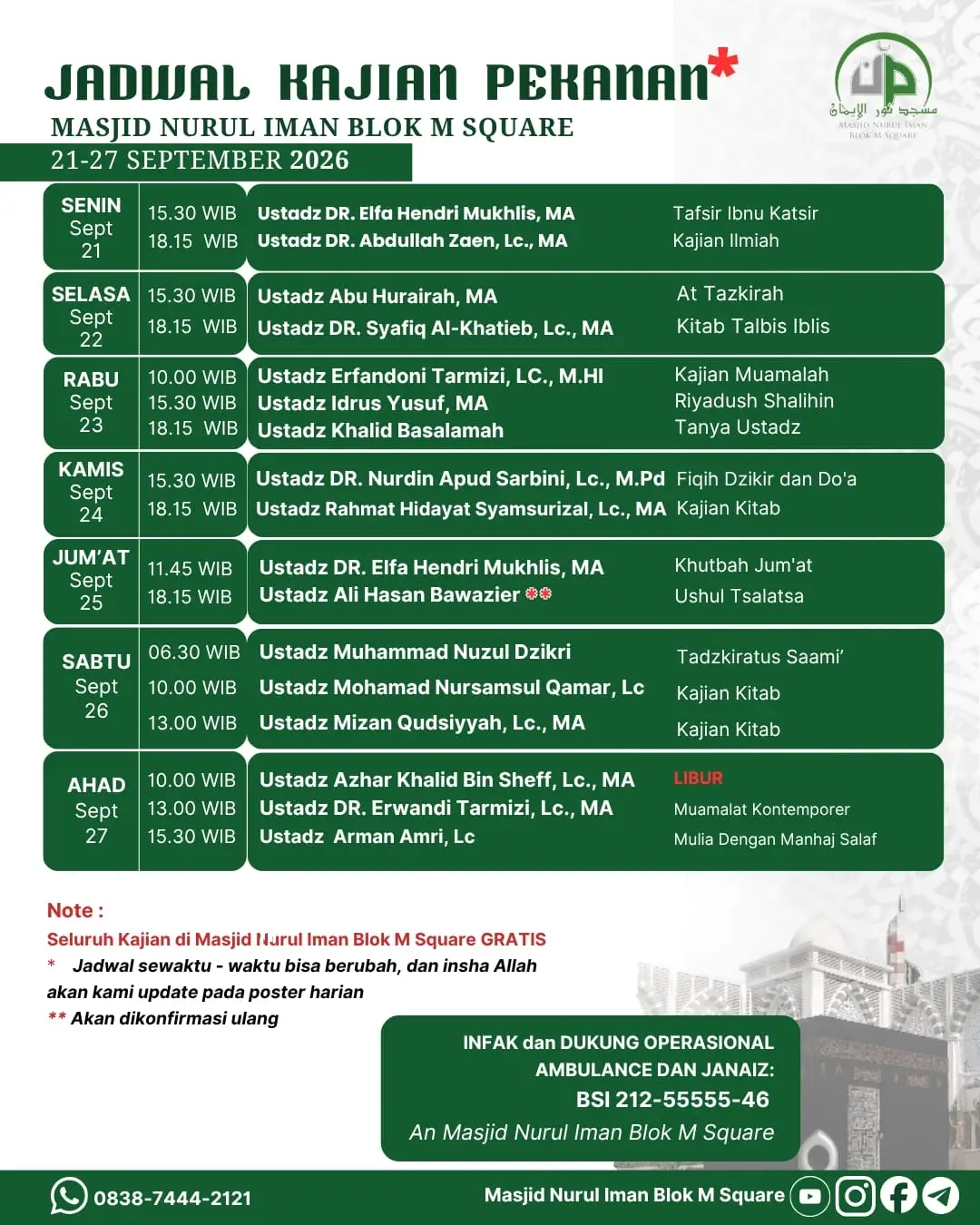 Poster asli dari @masjidnuruliman