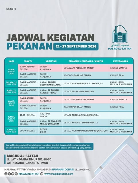 Poster asli dari @masjidalfattah