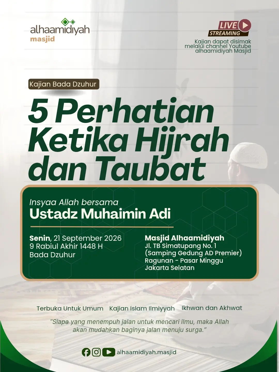 Poster asli dari @alhaamidiyah.masjid