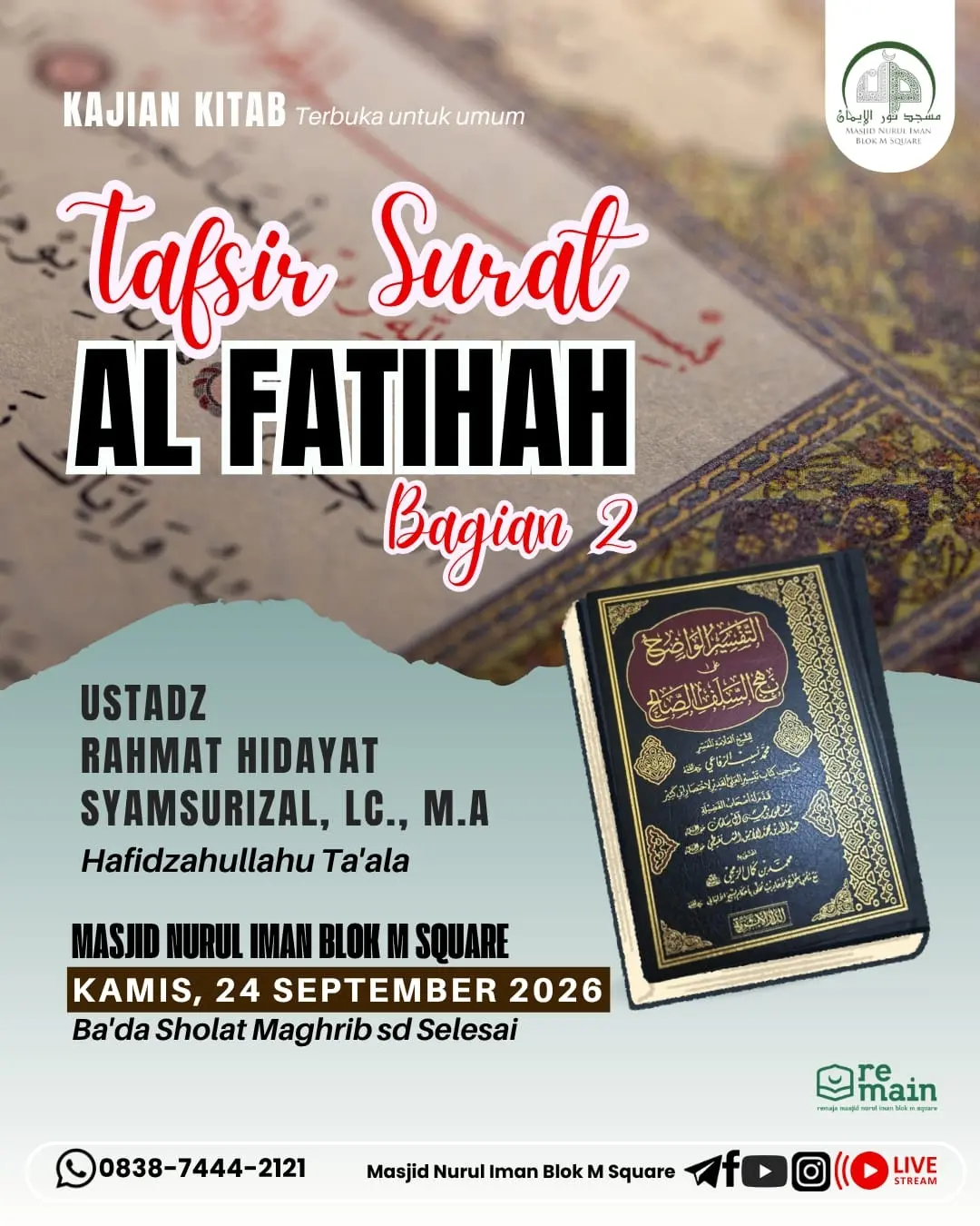 Poster asli dari @masjidnuruliman