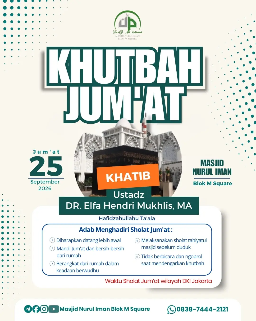 Poster asli dari @masjidnuruliman