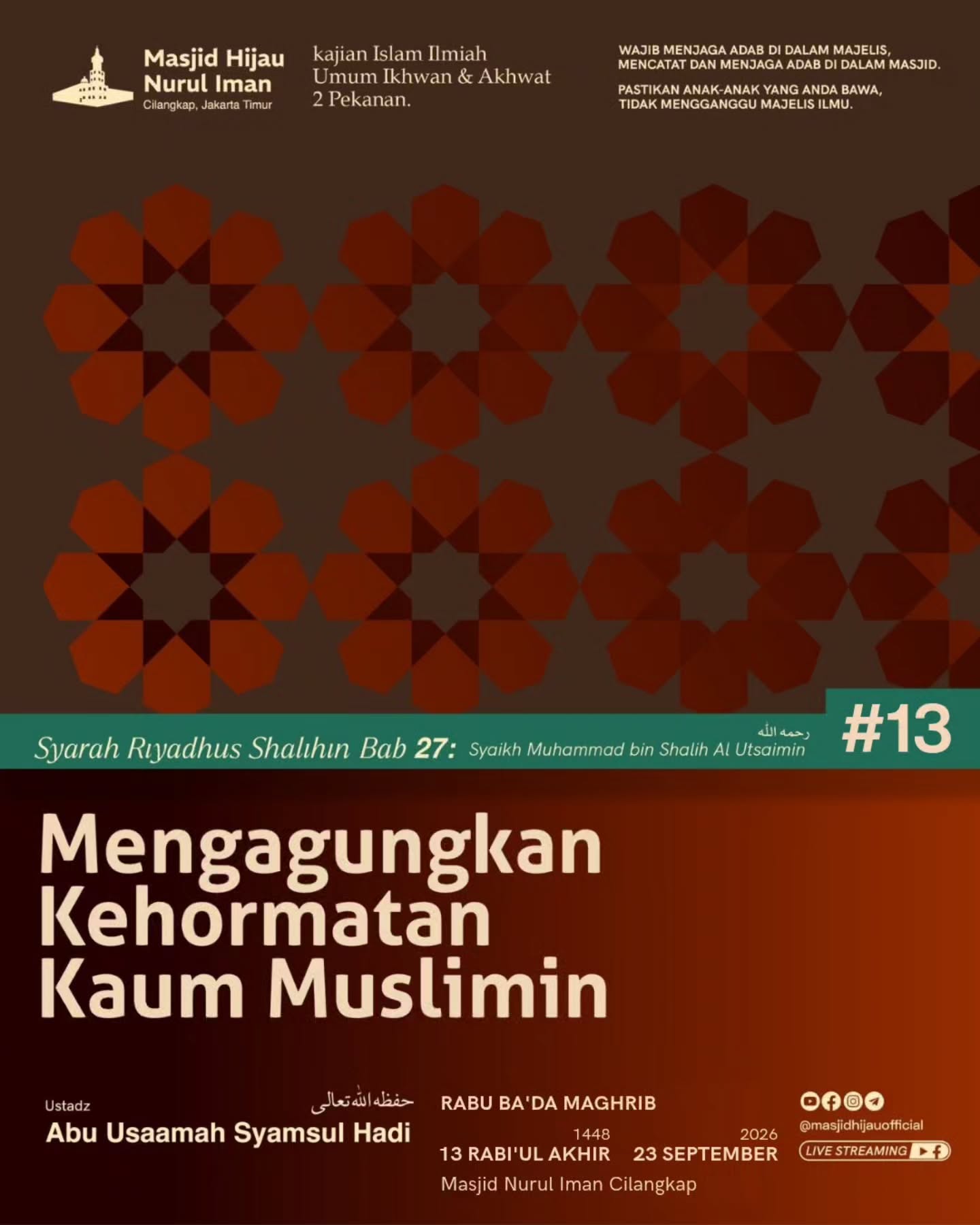 Poster asli dari @masjidhijauofficial