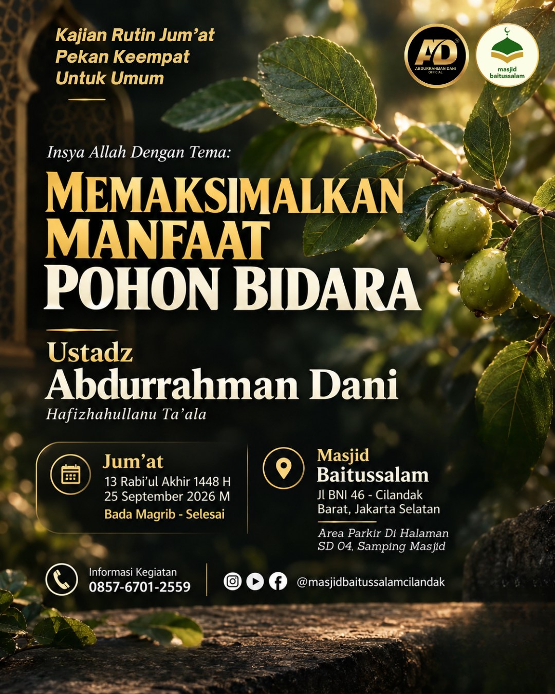 Poster asli dari @masjidbaitussalamcilandak