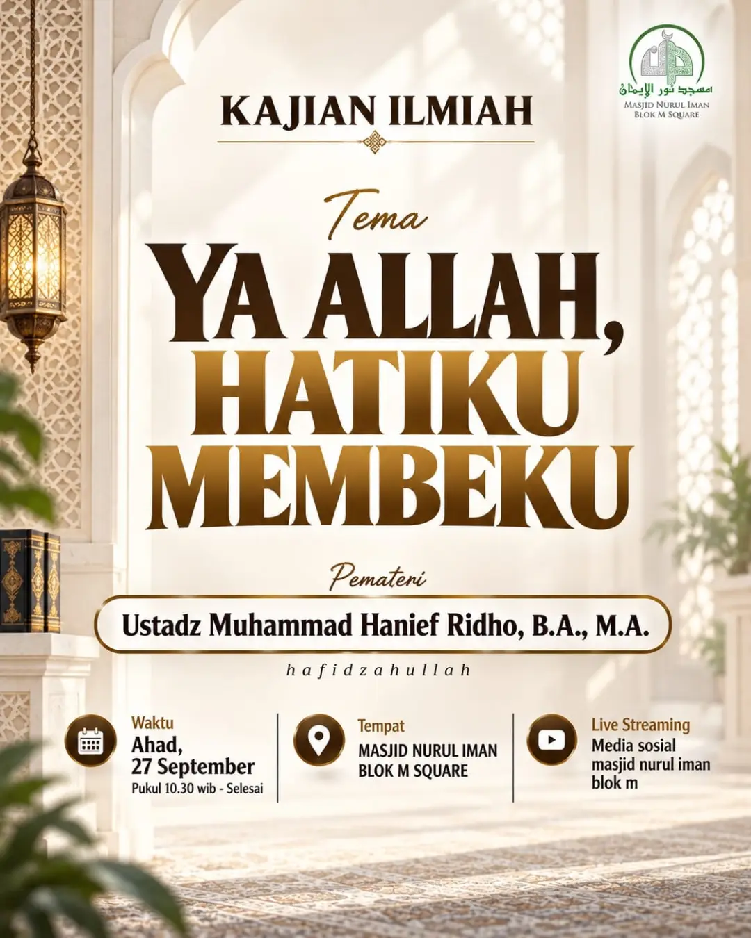 Poster asli dari @masjidnuruliman