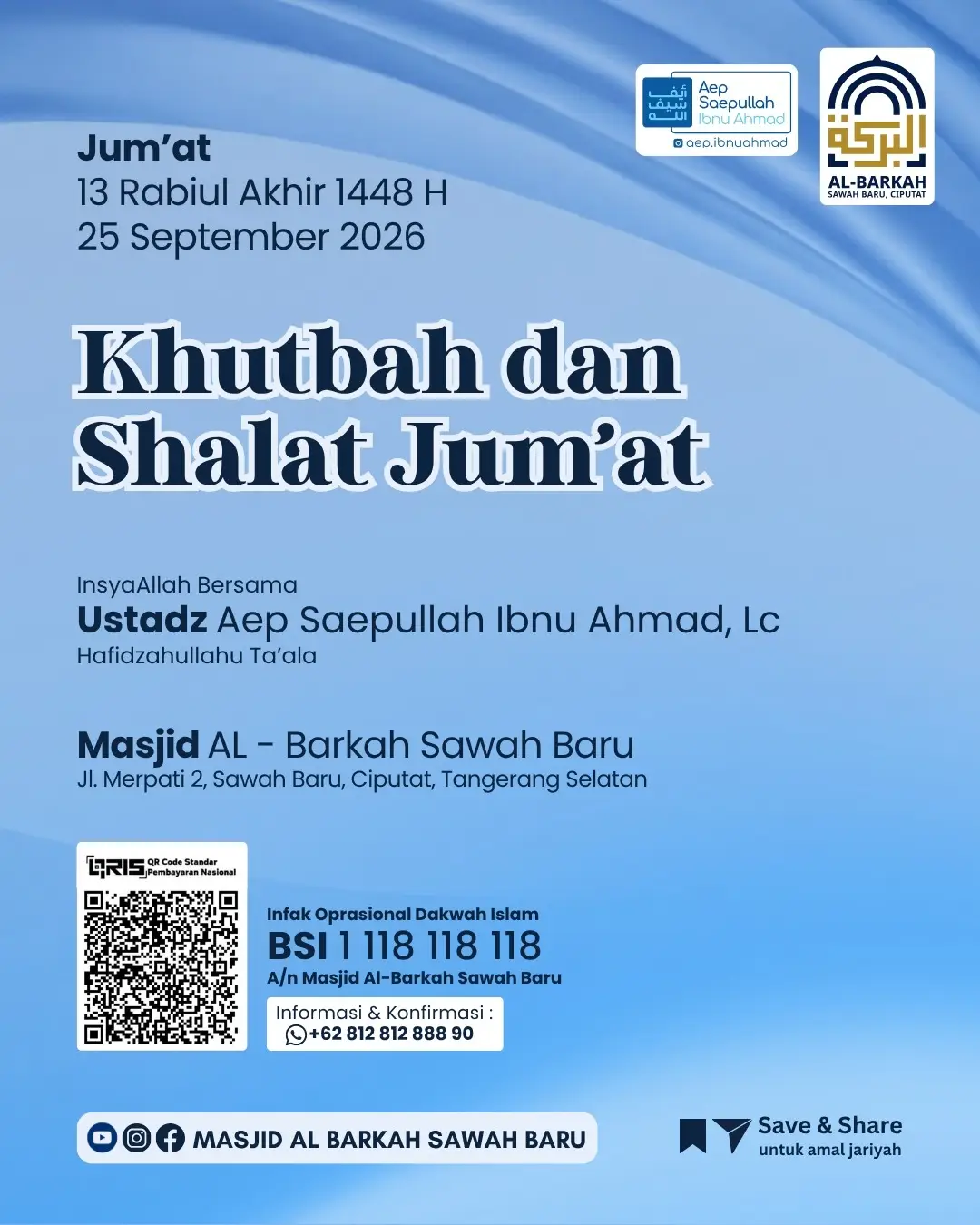Poster asli dari @masjidalbarkah_sawahbaru