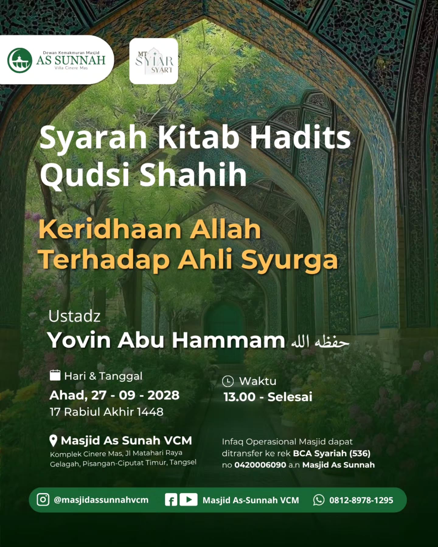 Poster asli dari @masjidassunnahvcm
