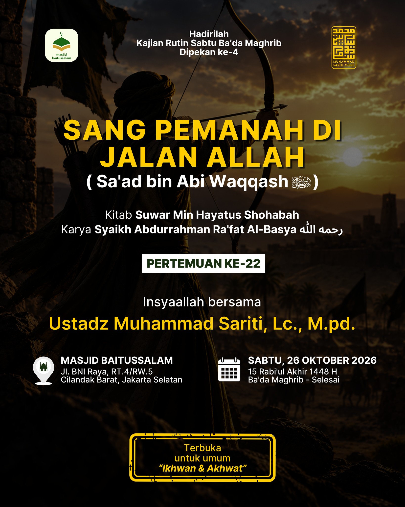 Poster asli dari @masjidbaitussalamcilandak