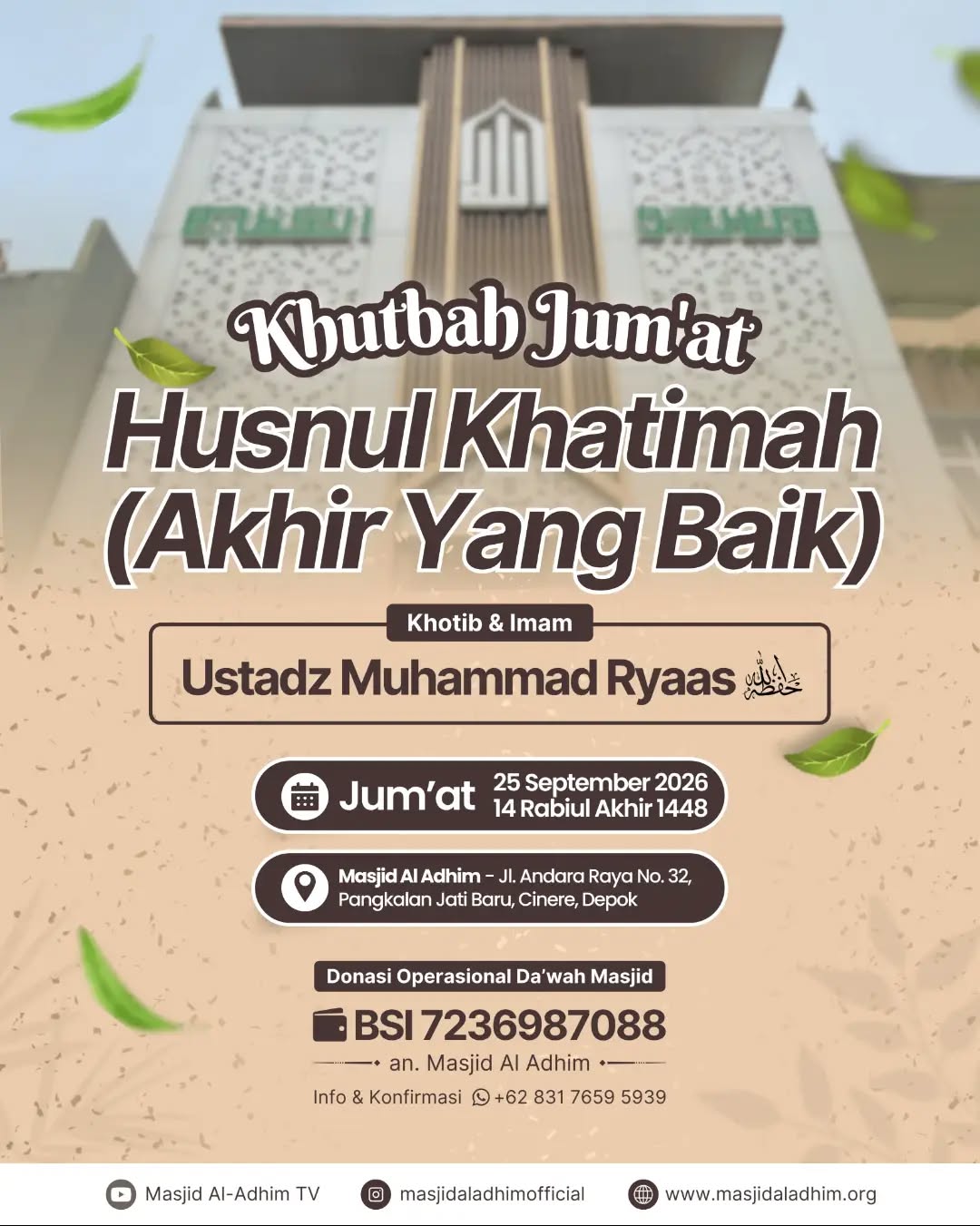 Poster asli dari @masjidaladhimofficial