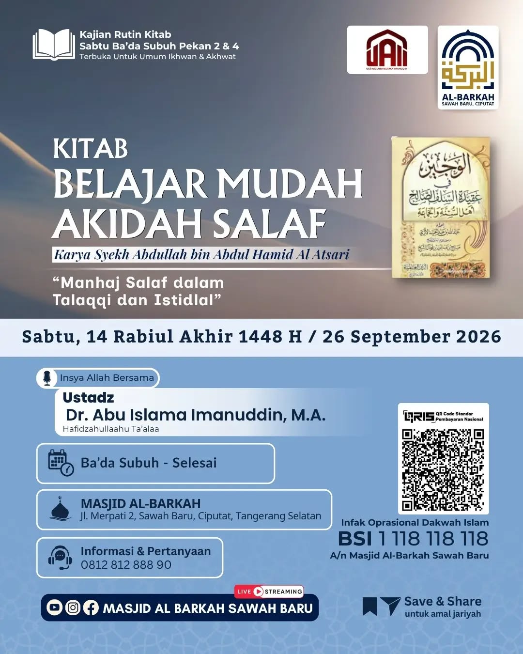 Poster asli dari @masjidalbarkah_sawahbaru