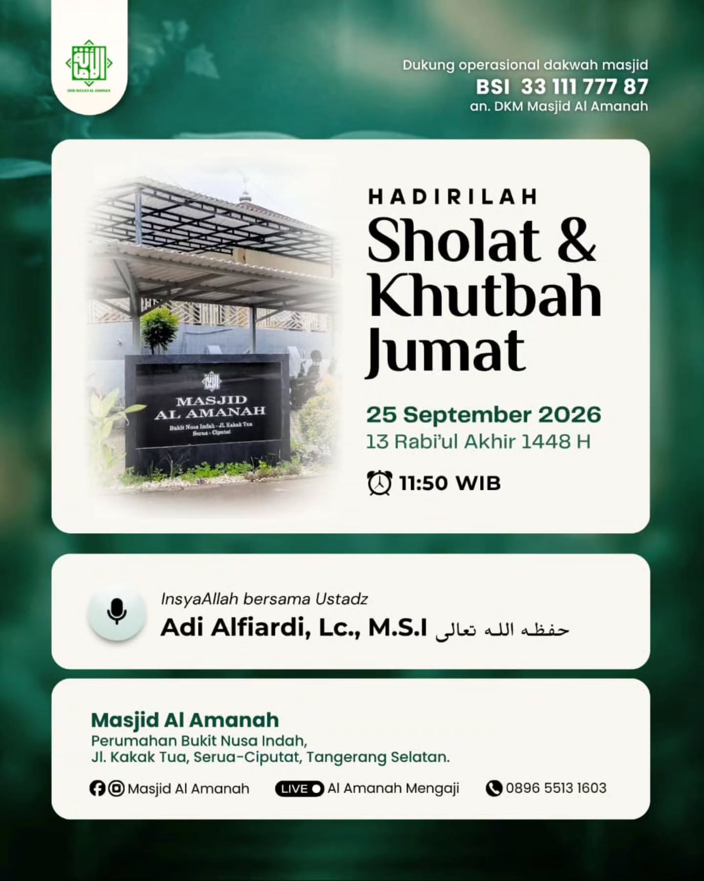 Poster asli dari @masjidalamanah