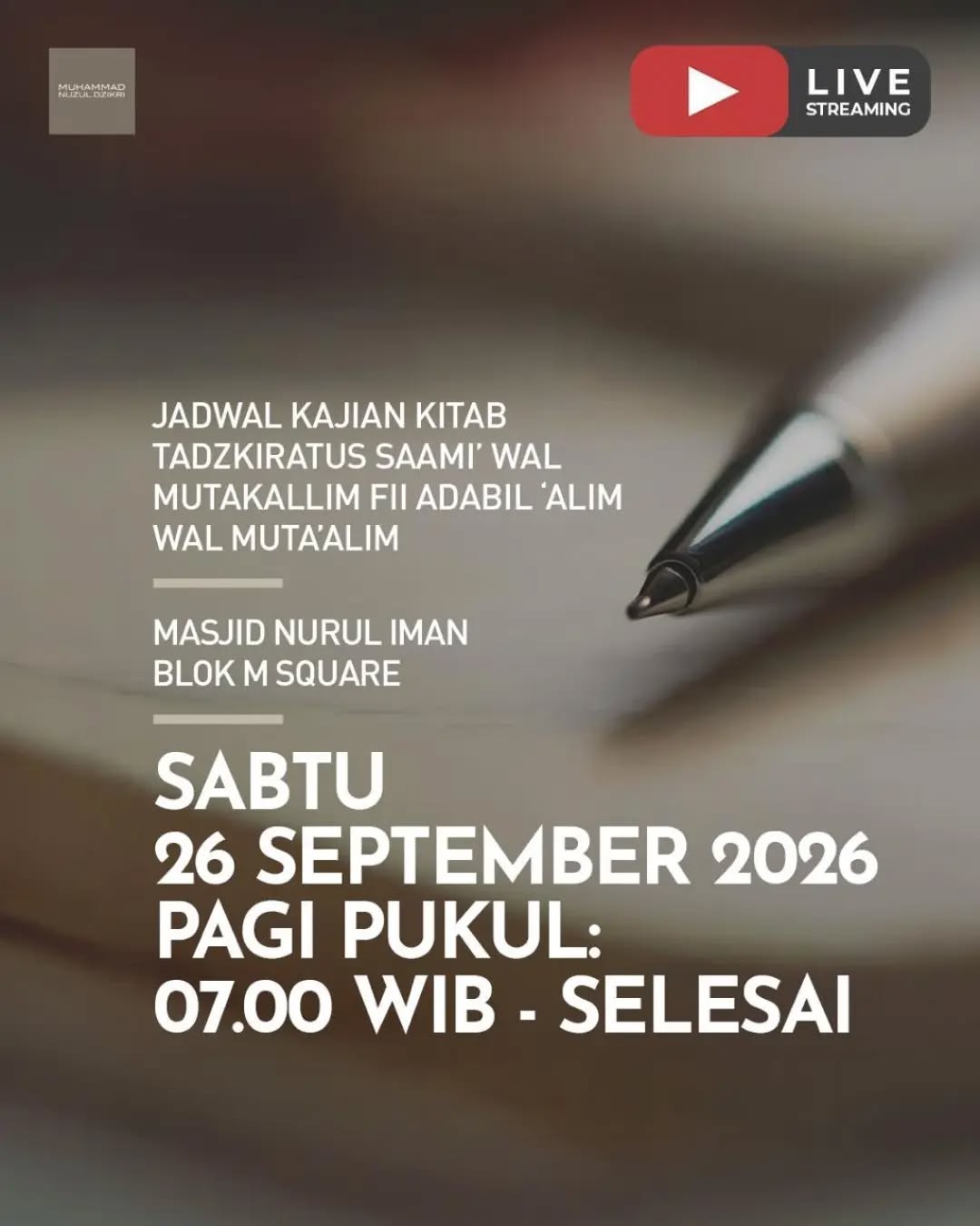 Poster asli dari @masjidnuruliman