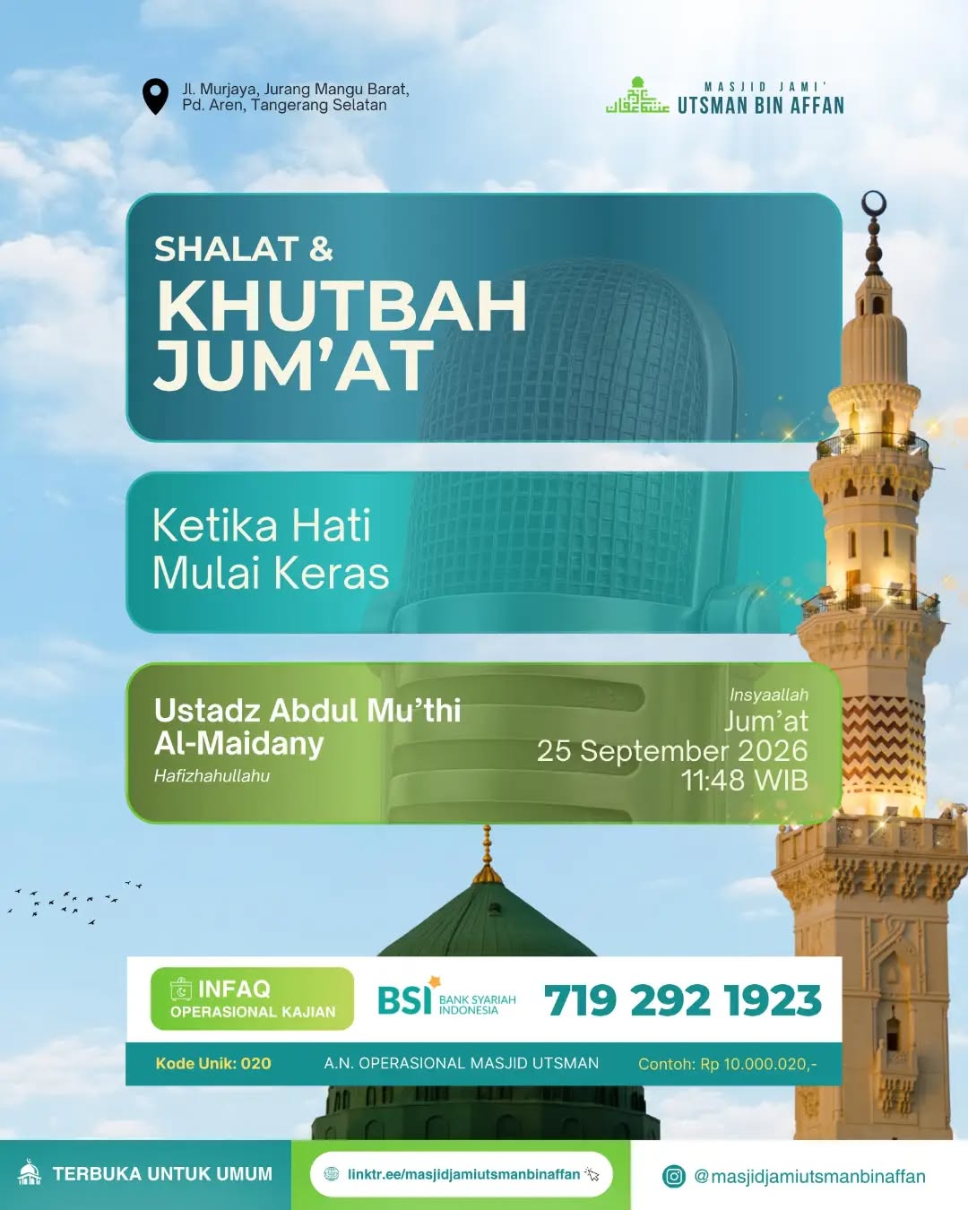 Poster asli dari @masjidjamiutsmanbinaffan