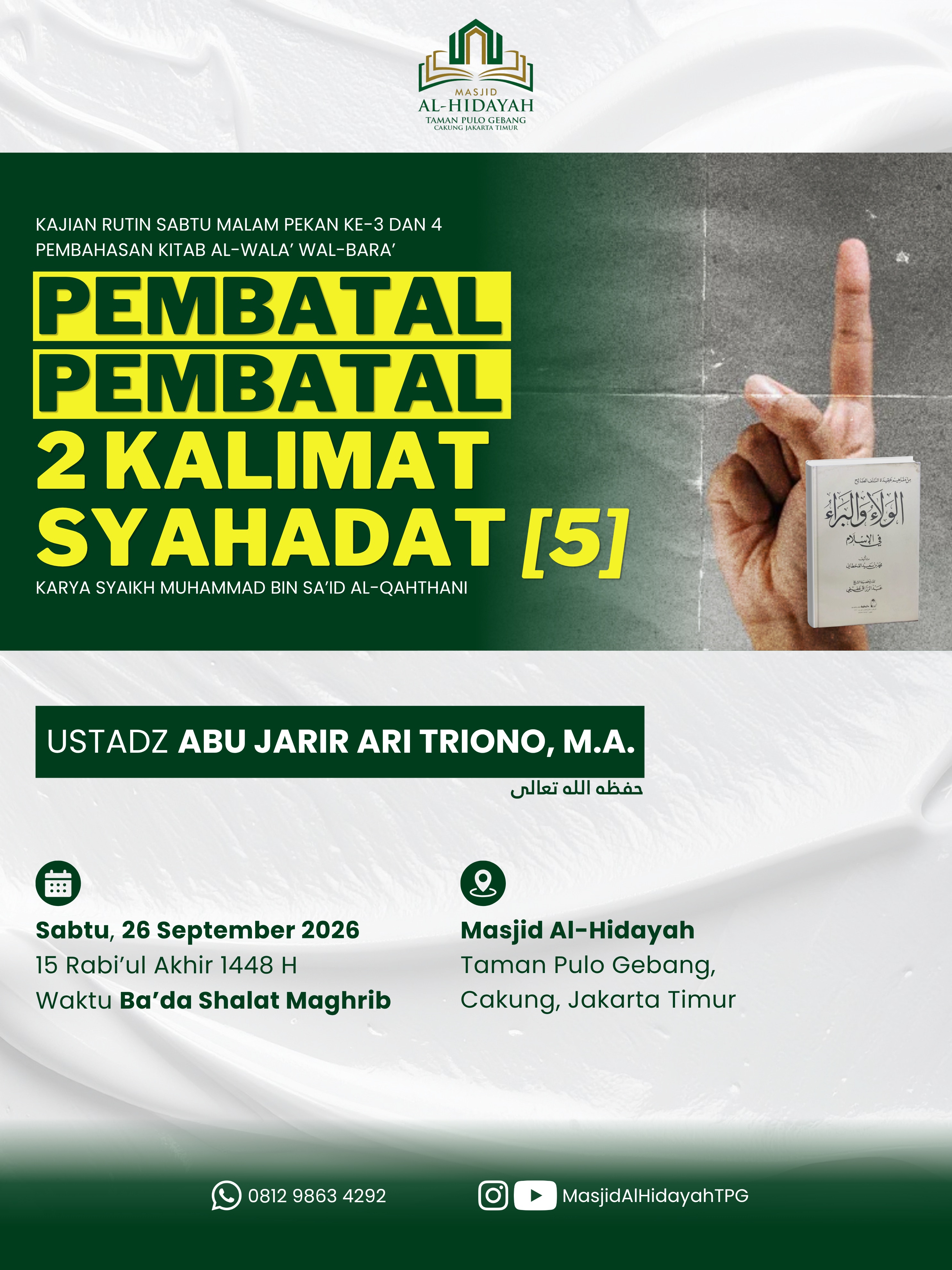 Poster asli dari @masjidalhidayahtpg