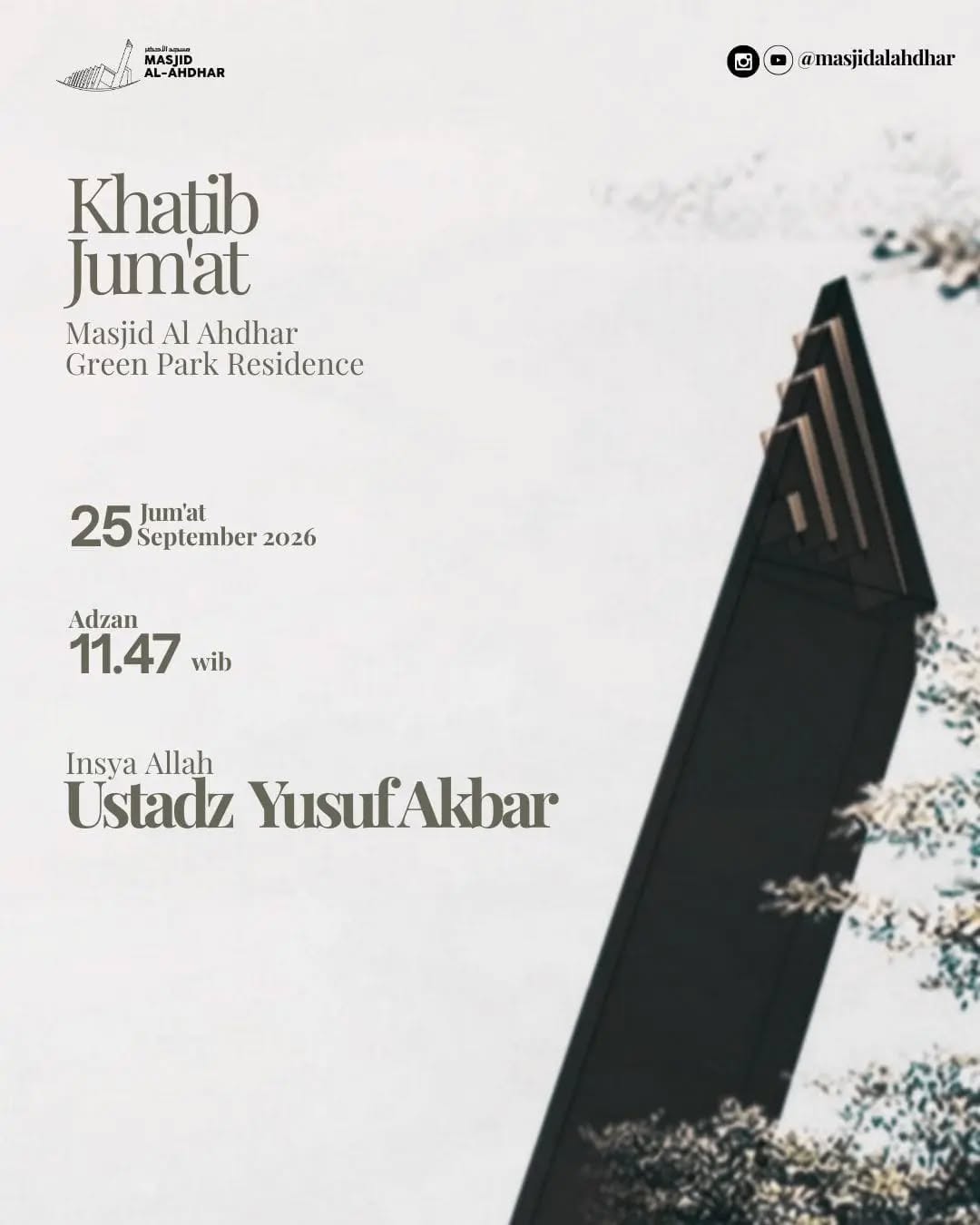 Poster asli dari @masjidalahdhar