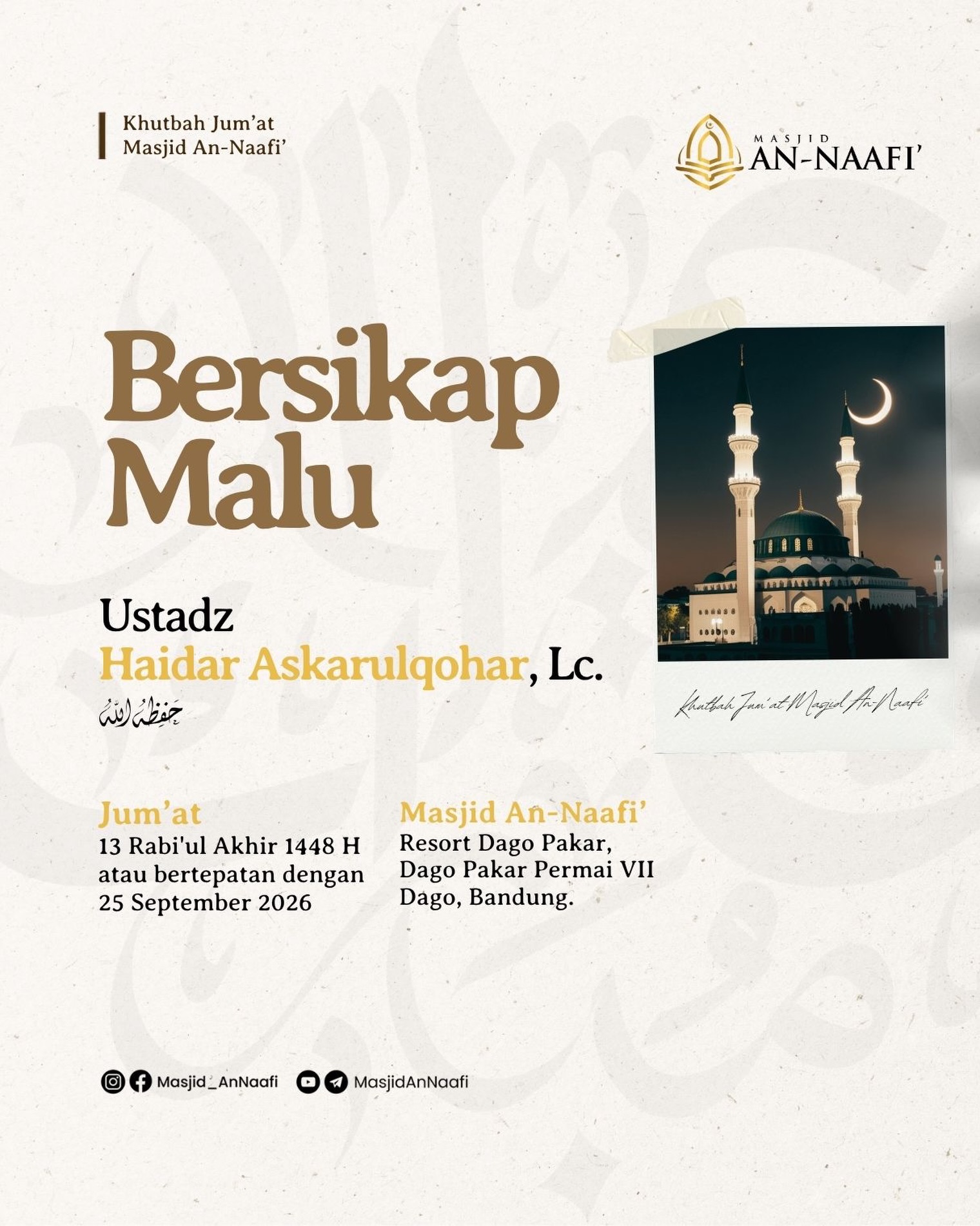 Poster asli dari @masjid_annaafi