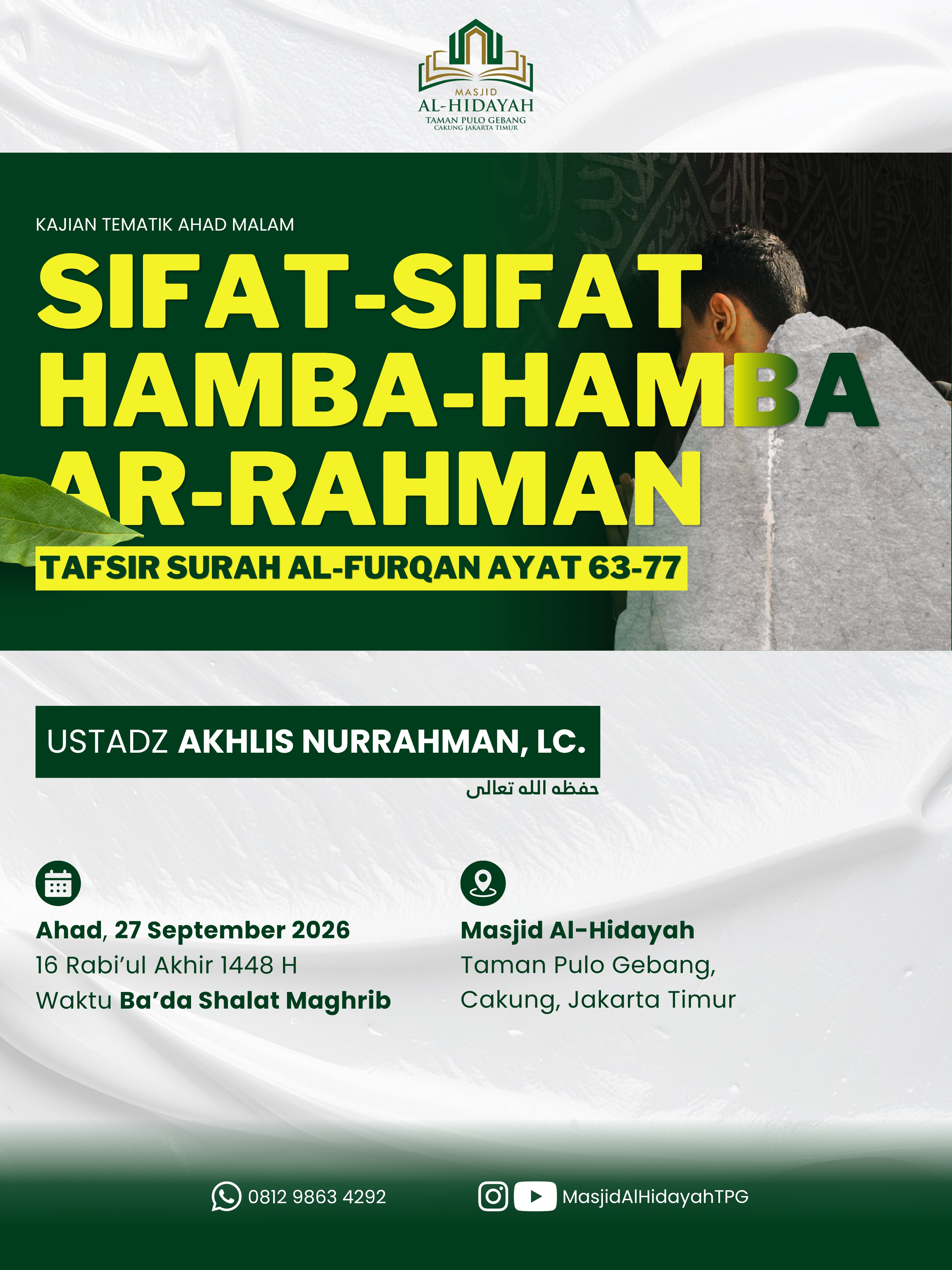 Poster asli dari @masjidalhidayahtpg