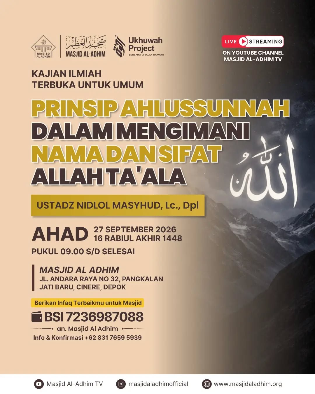 Poster asli dari @masjidaladhimofficial