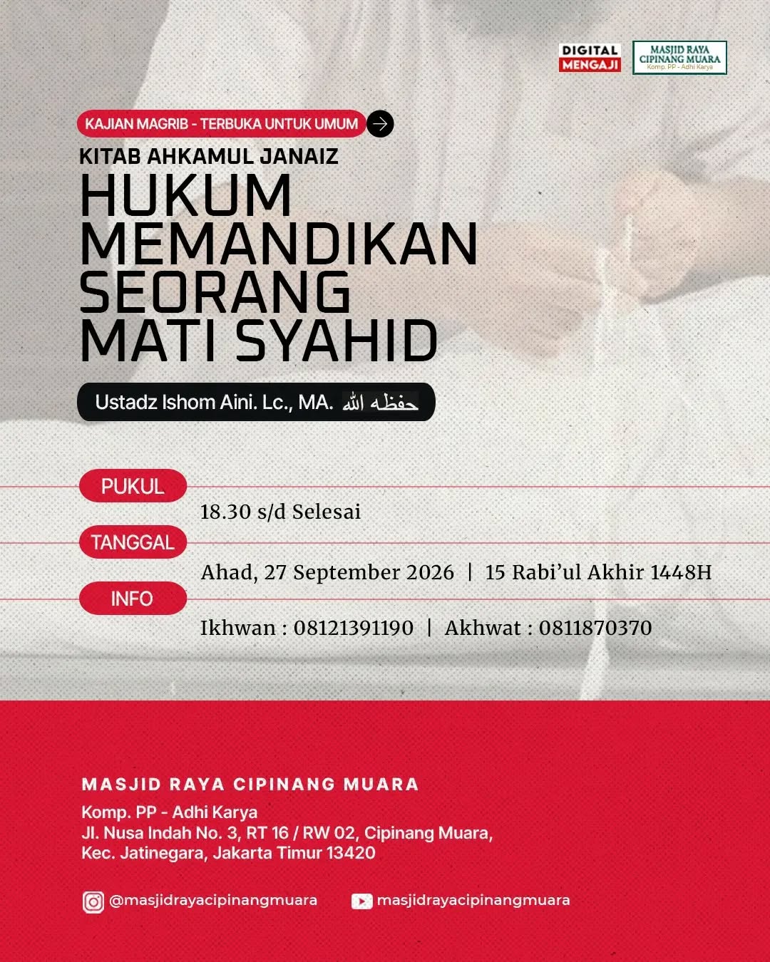 Poster asli dari @masjidrayacipinangmuara