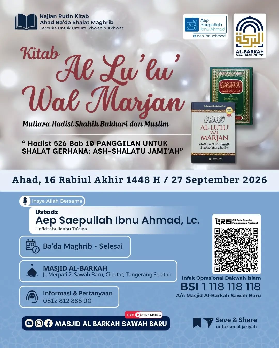 Poster asli dari @masjidalbarkah_sawahbaru