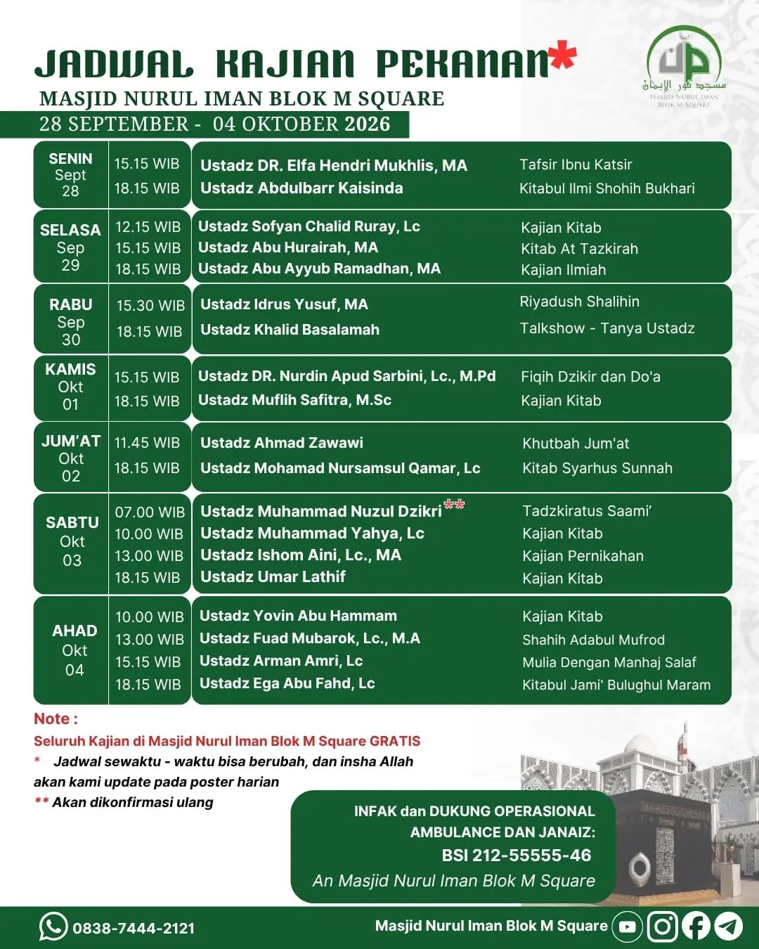 Poster asli dari @masjidnuruliman