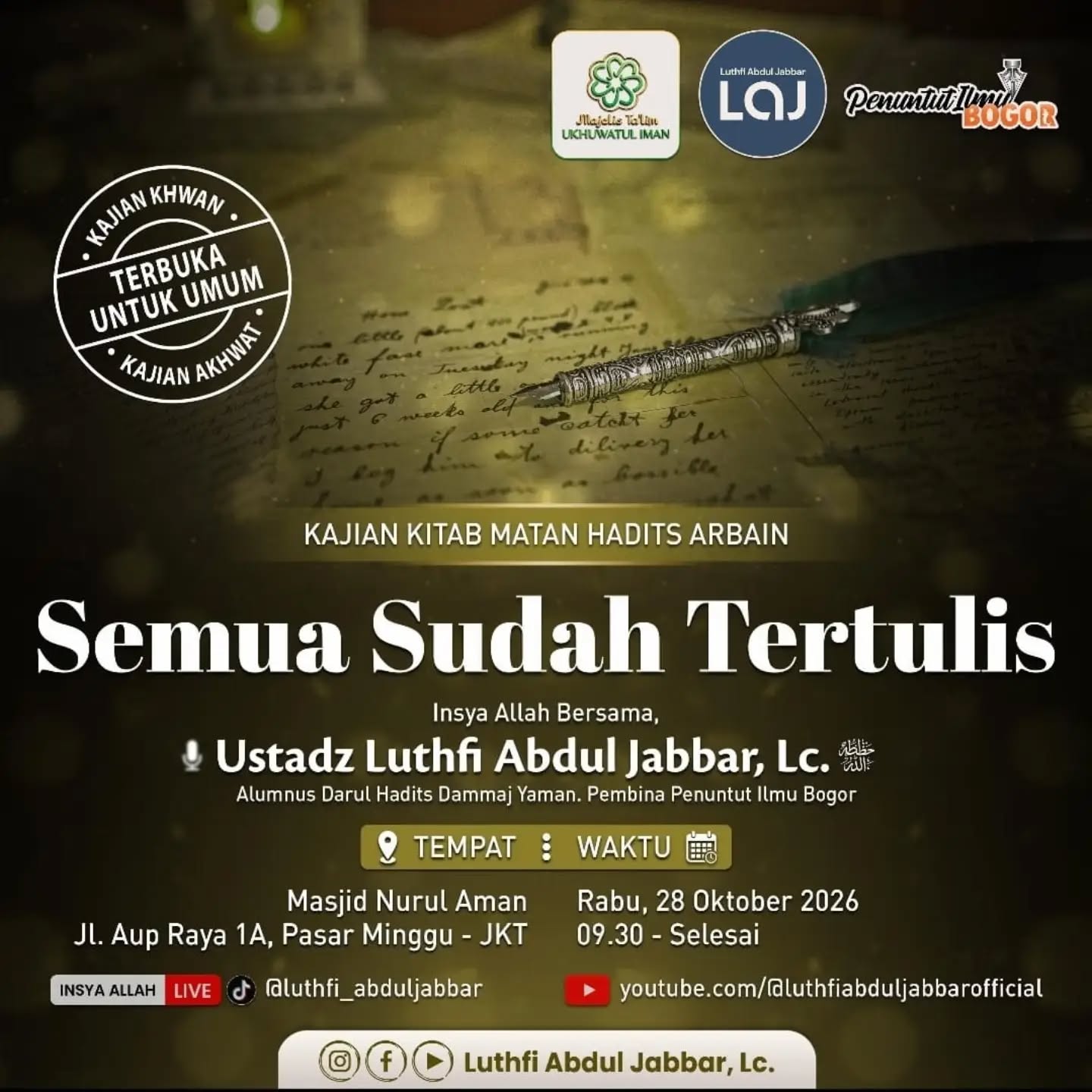 Poster asli dari @masjidnurulamal