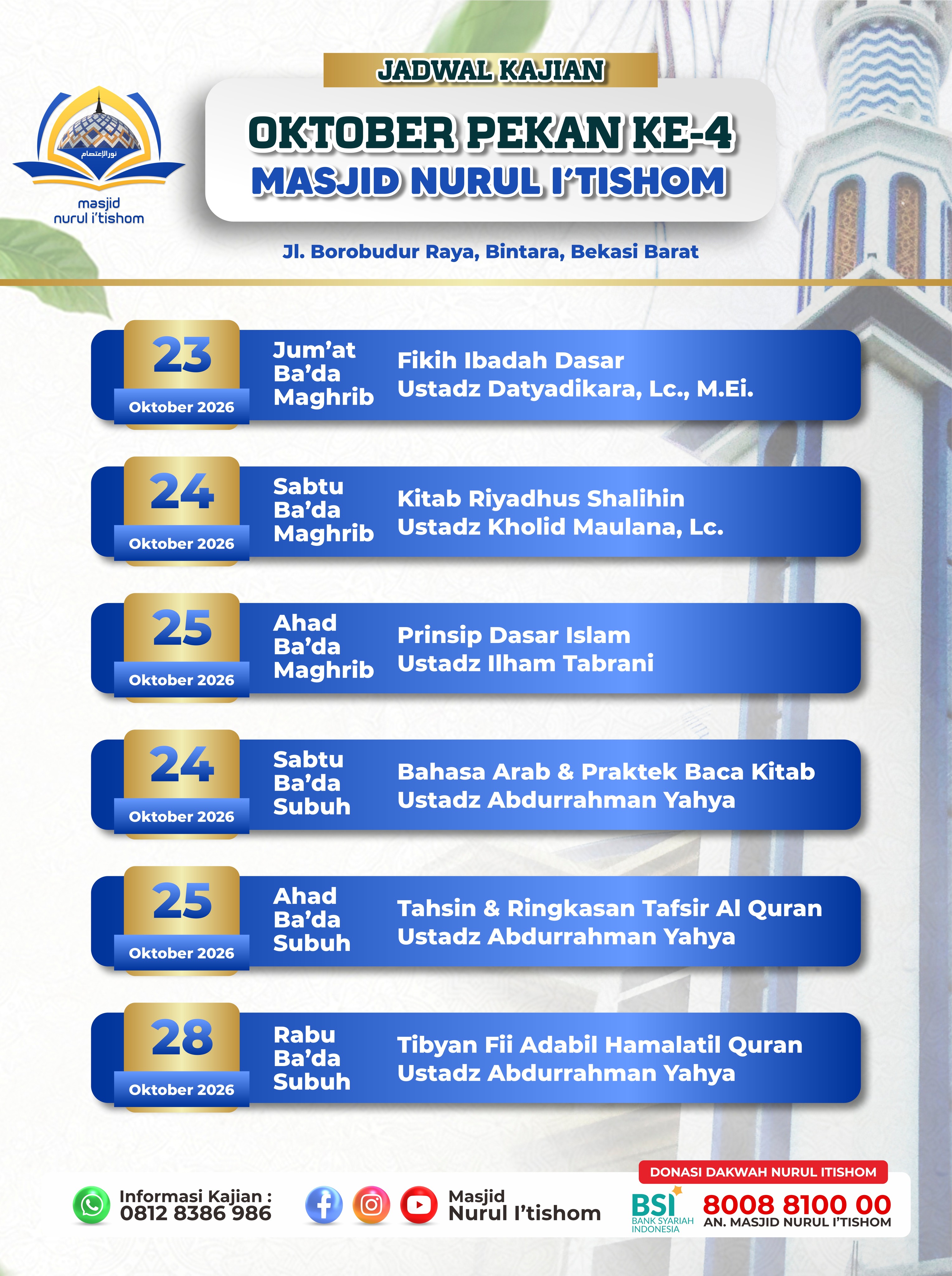 Poster asli dari @masjidnurulitishom