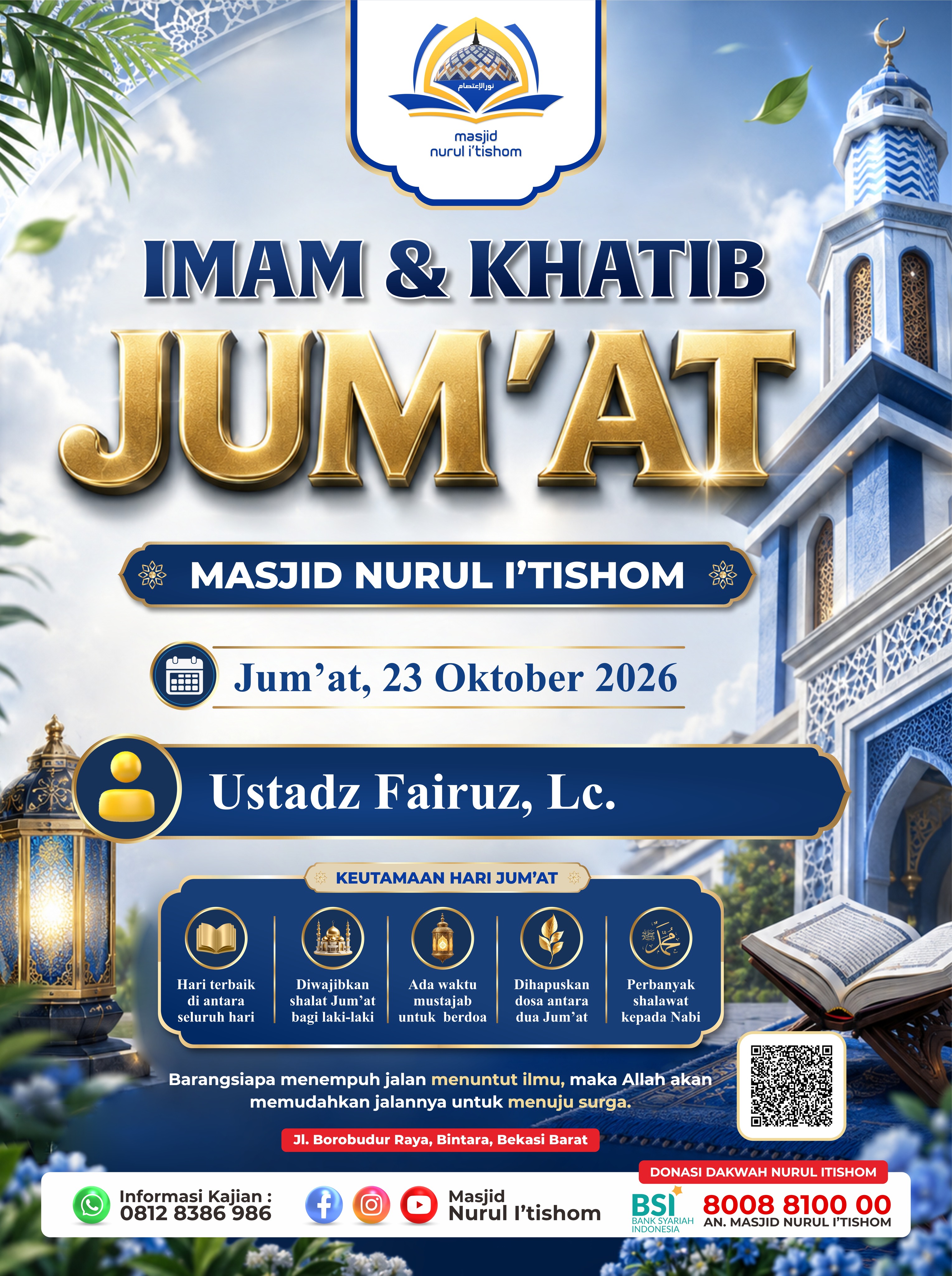 Poster asli dari @masjidnurulitishom