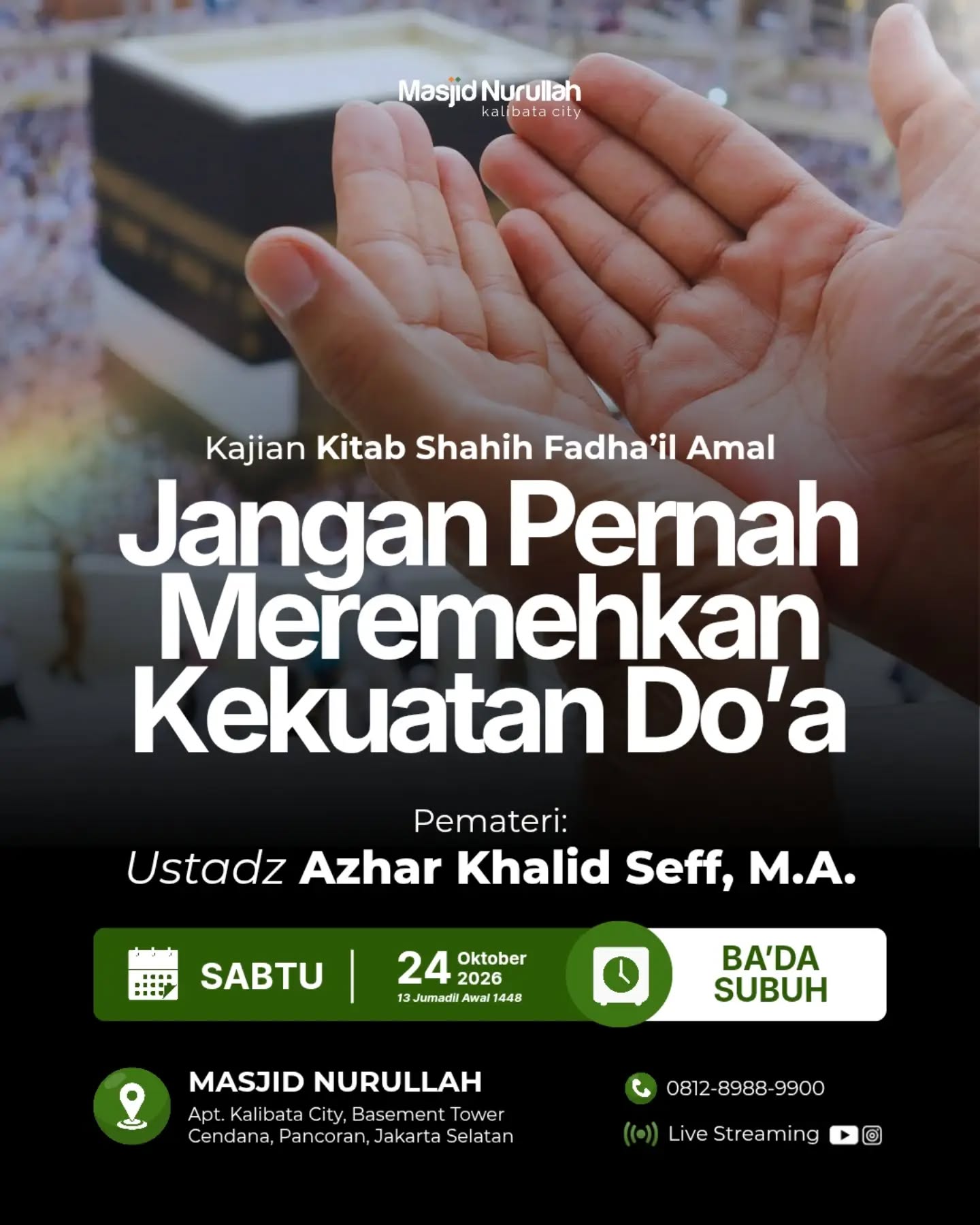 Poster asli dari @masjidnurullahkalibatacity