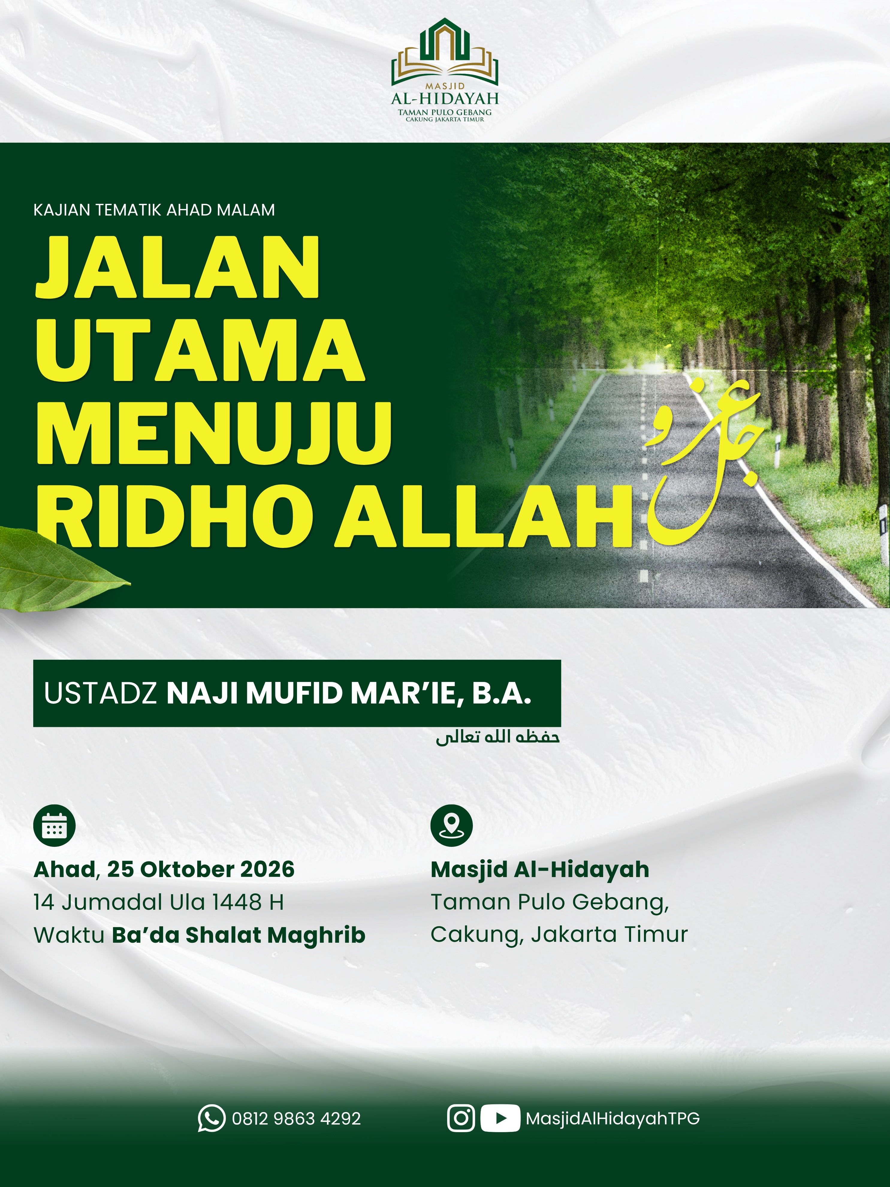Poster asli dari @masjidalhidayahtpg