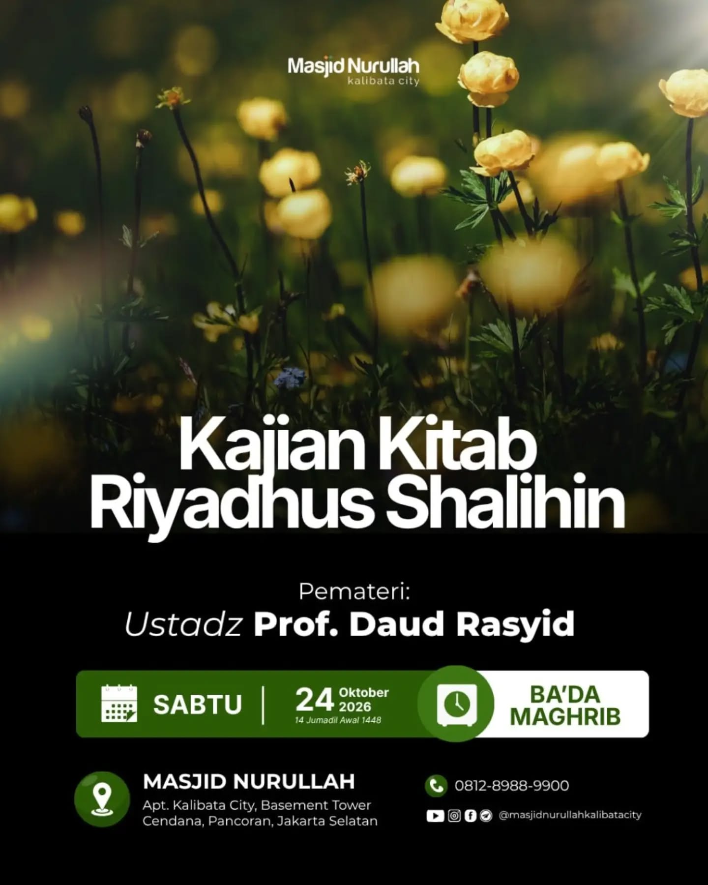 Poster asli dari @masjidnurullahkalibatacity