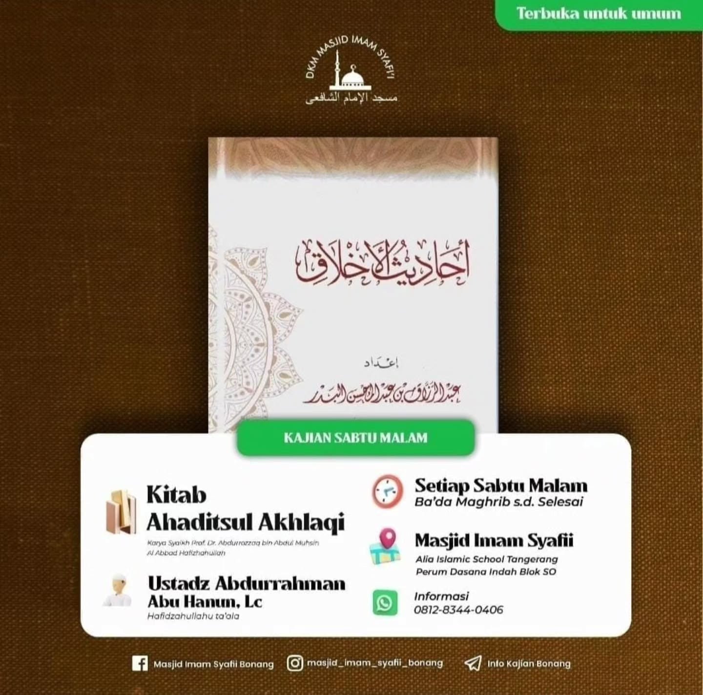 Poster asli dari @masjid_imam_syafii_bonang