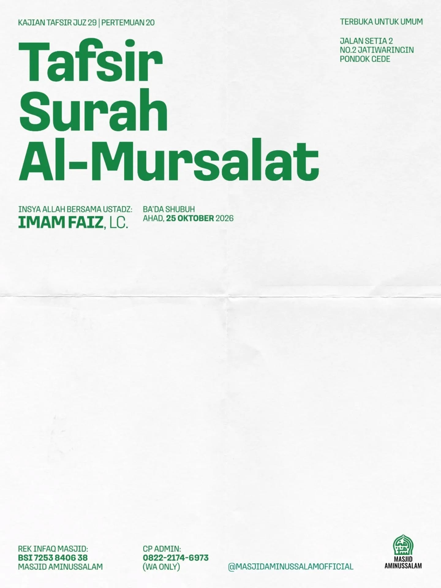 Poster asli dari @masjidaminussalamofficial