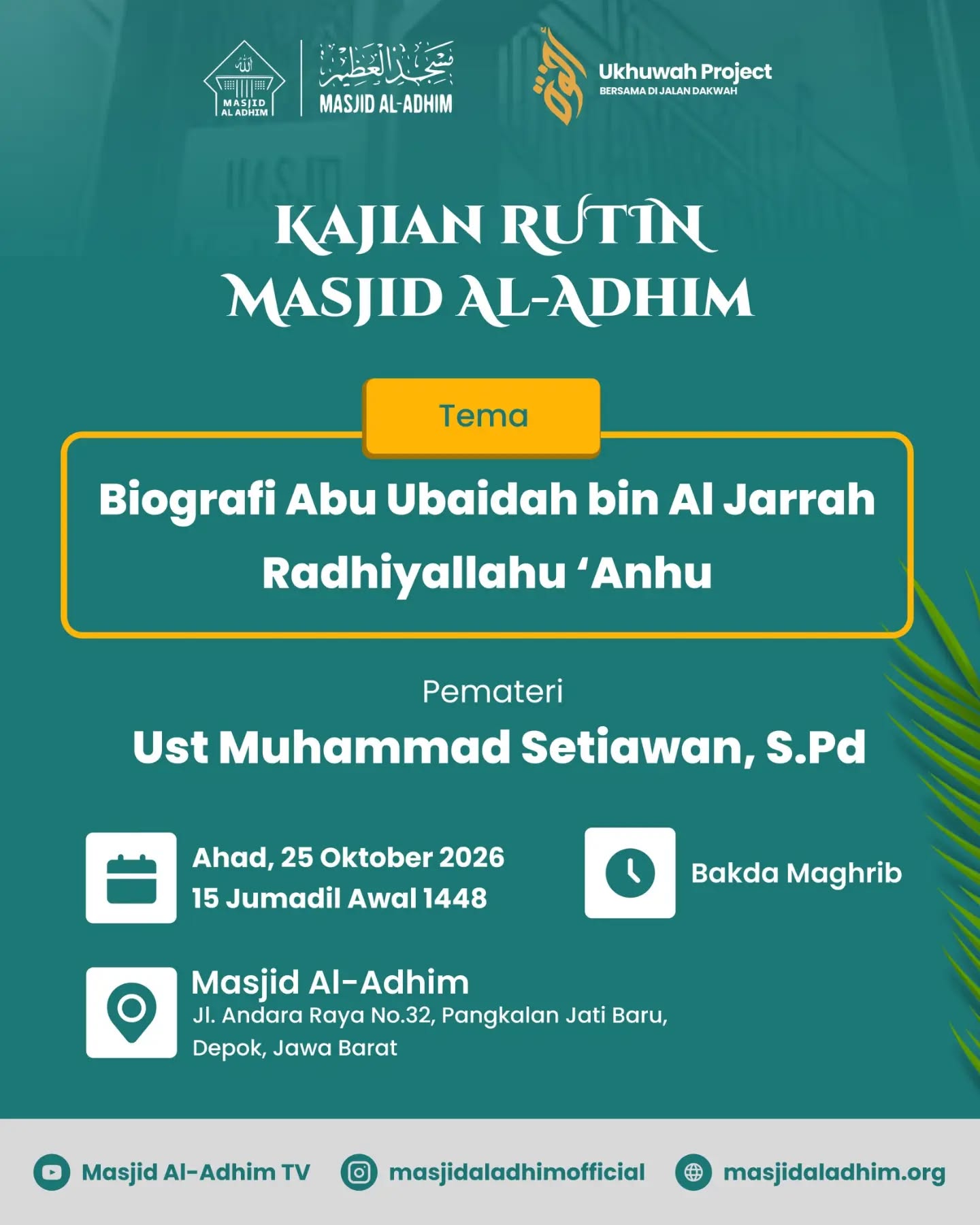 Poster asli dari @masjidaladhimofficial
