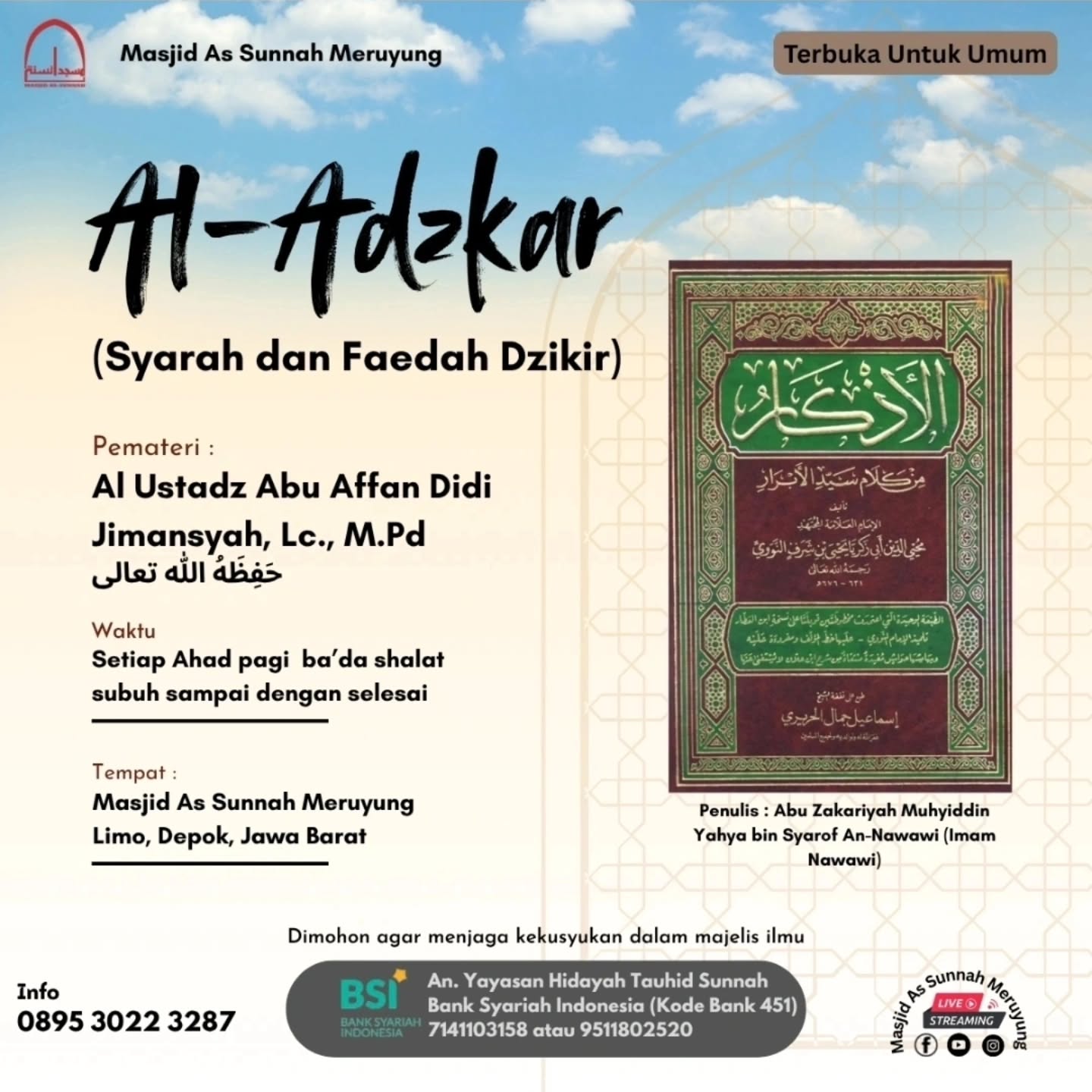 Poster asli dari @masjidassunnah_meruyung