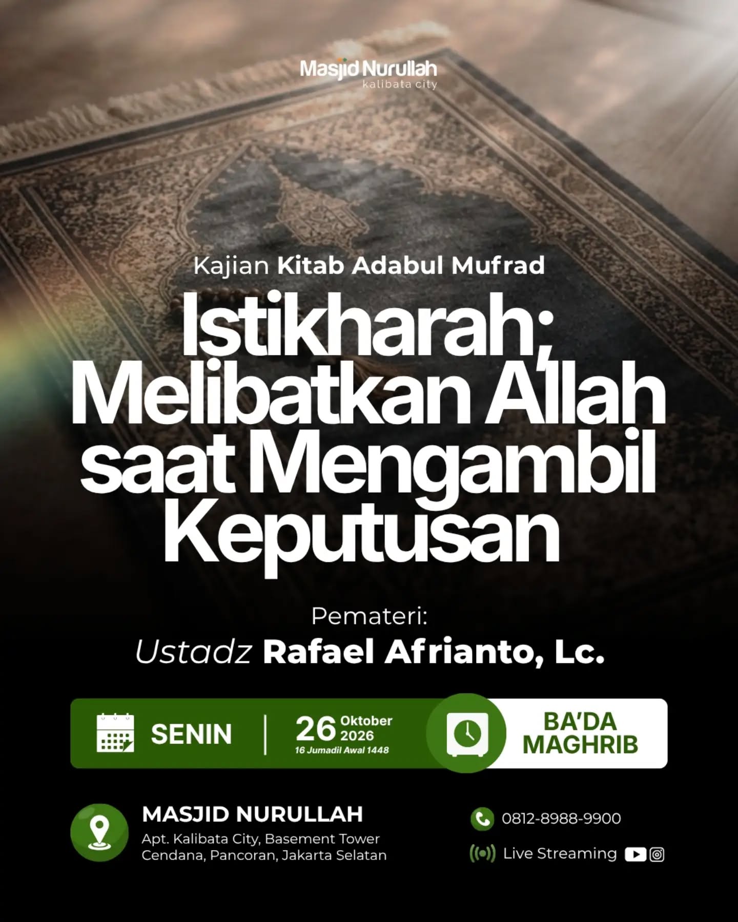 Poster asli dari @masjidnurullahkalibatacity