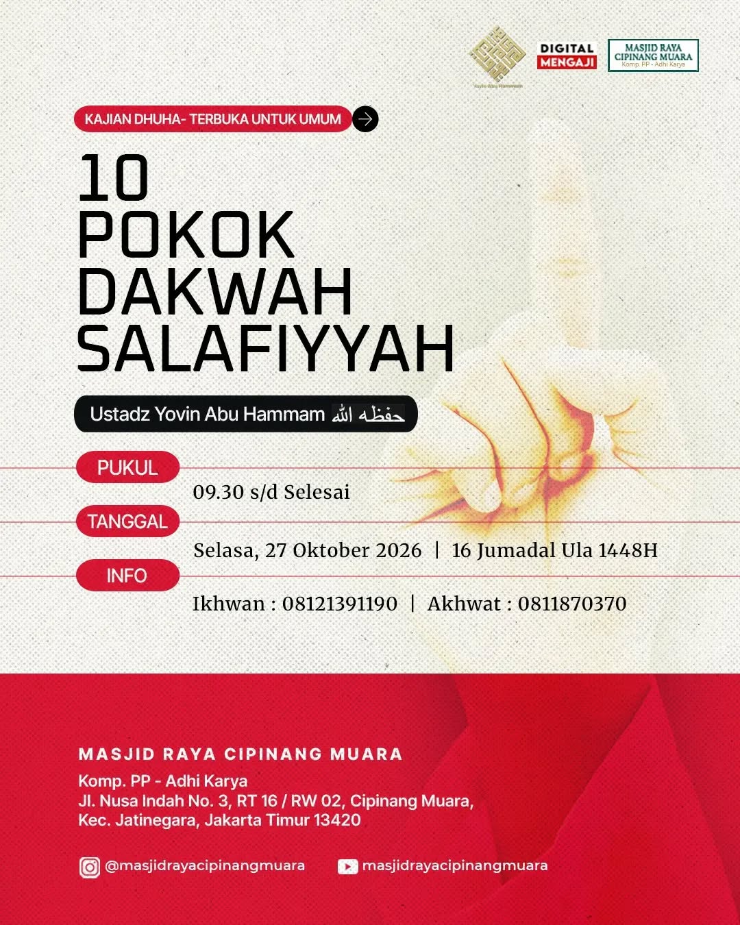 Poster asli dari @masjidrayacipinangmuara