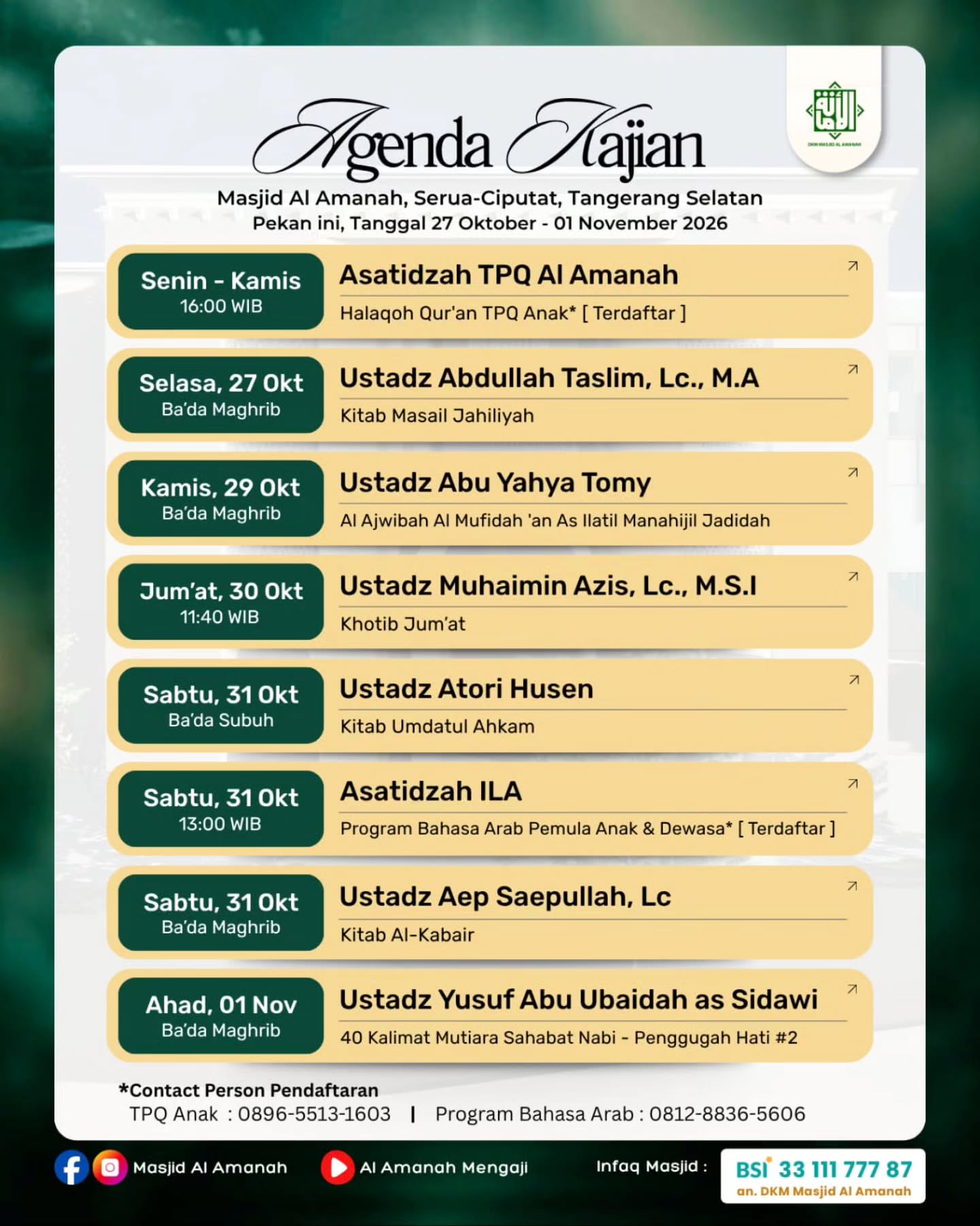 Poster asli dari @masjidalamanah
