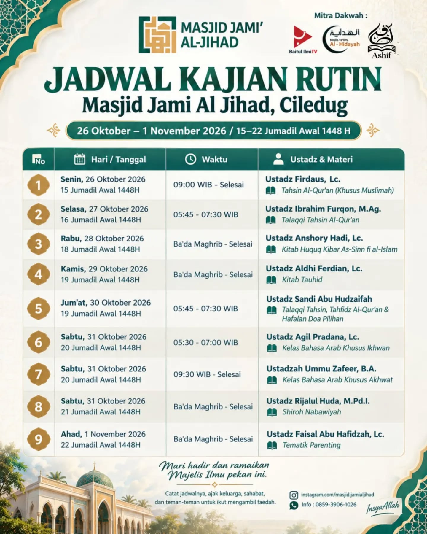 Poster asli dari @masjid.jamialjihad