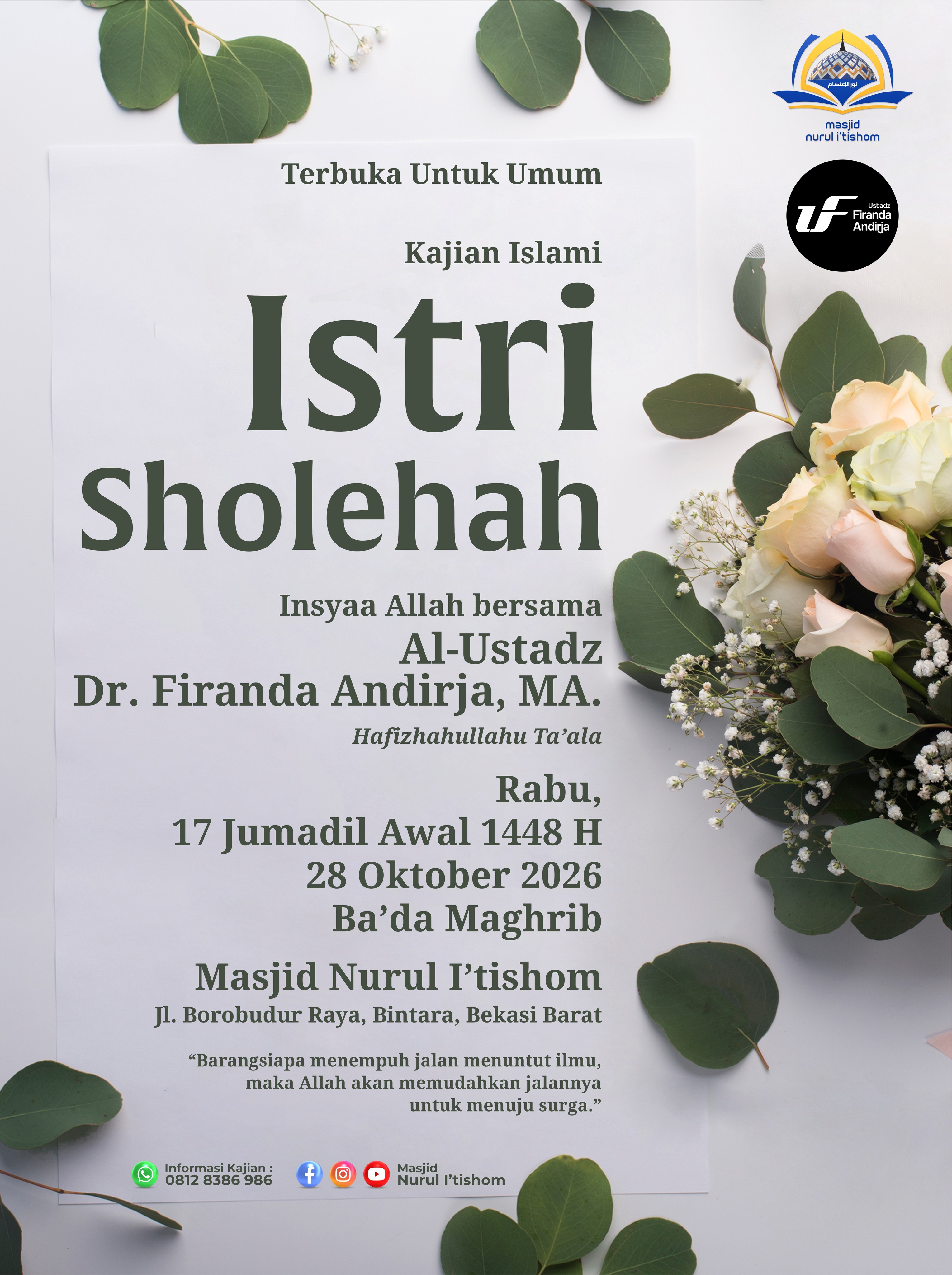 Poster asli dari @masjidnurulitishom