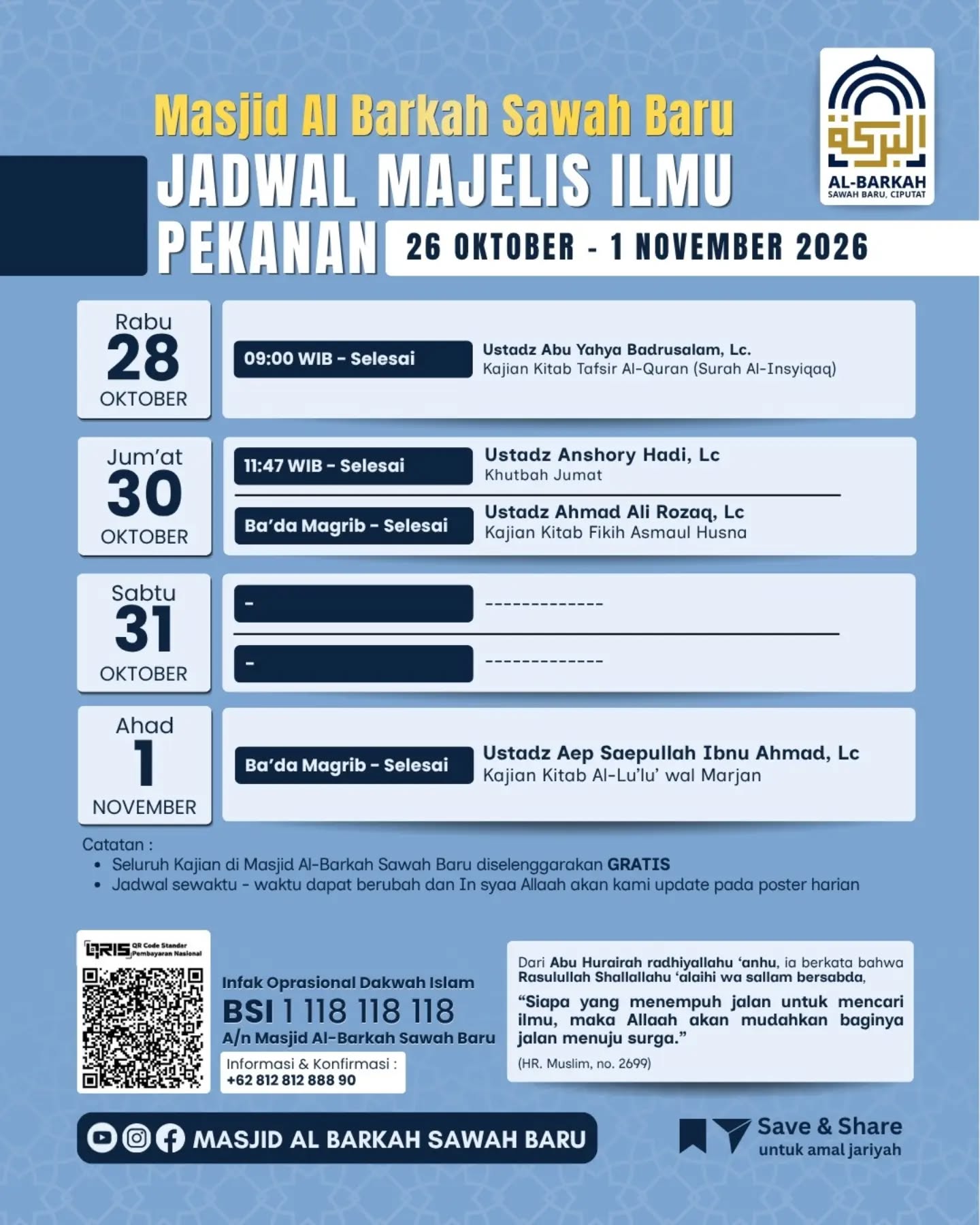 Poster asli dari @masjidalbarkah_sawahbaru