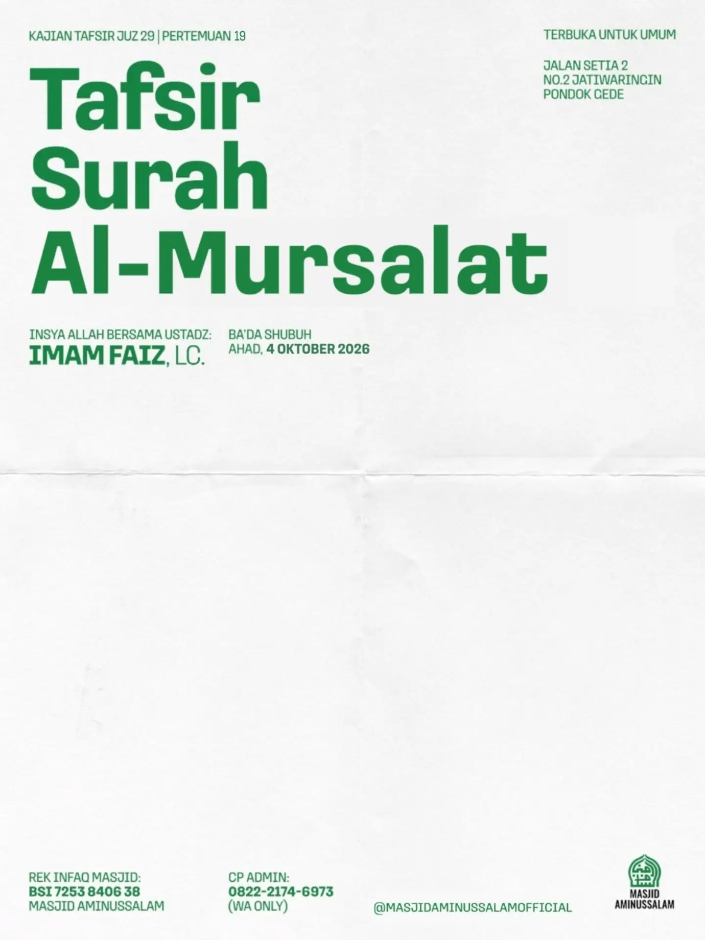 Poster asli dari @masjidaminussalamofficial