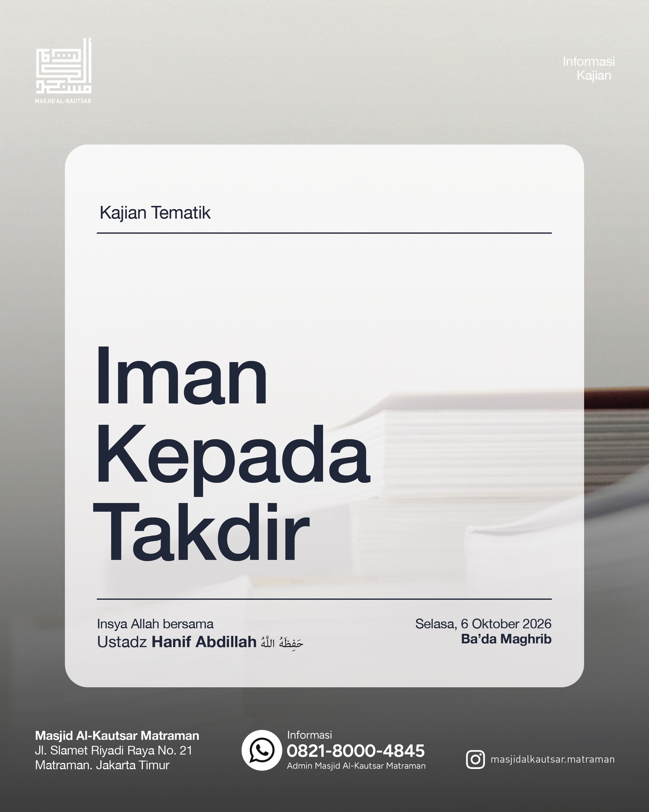 Poster asli dari @masjidalkautsar.matraman