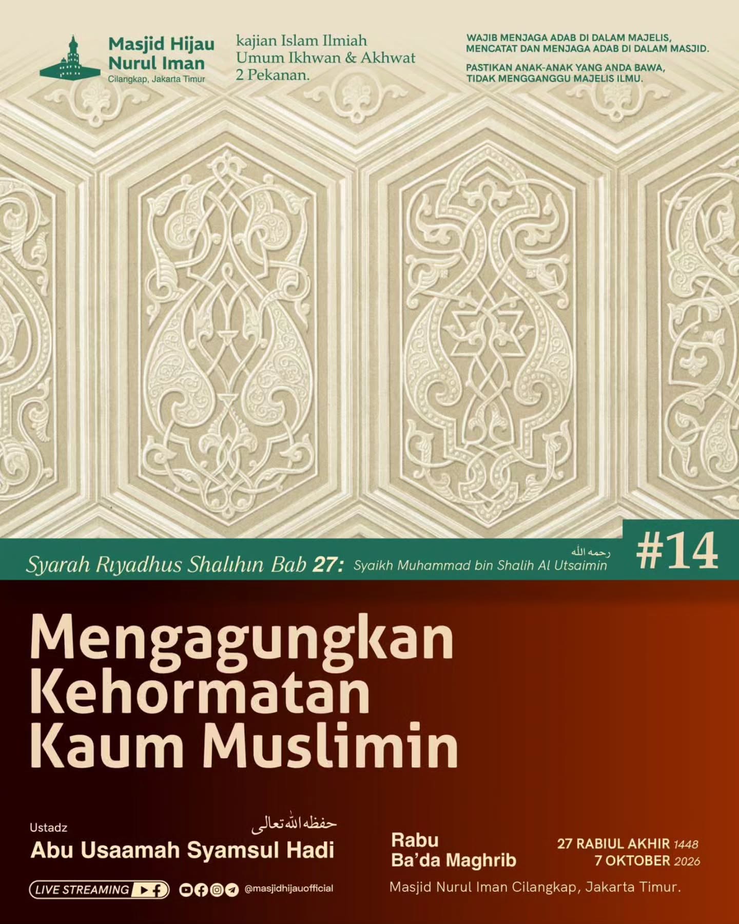 Poster asli dari @masjidhijauofficial