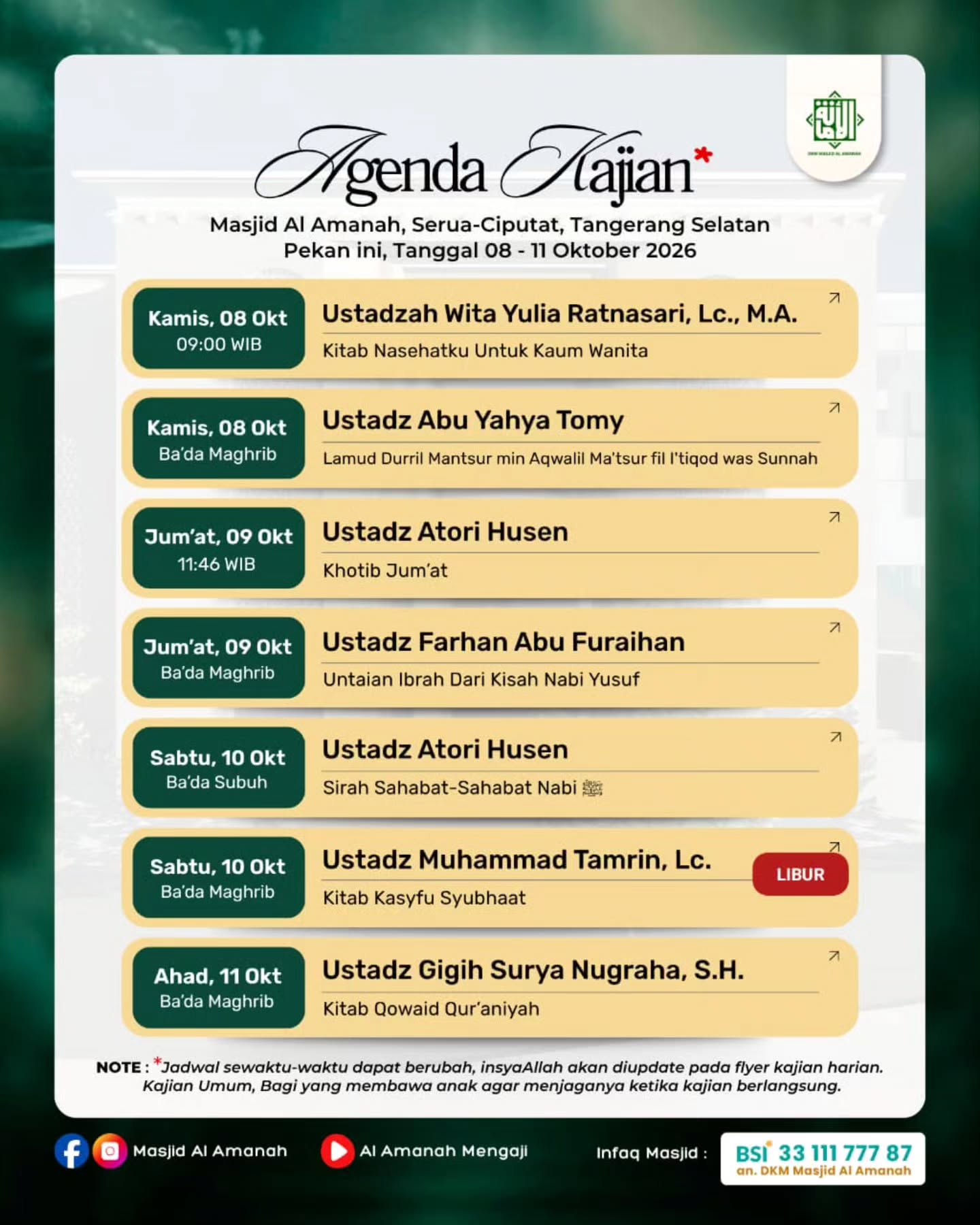 Poster asli dari @masjidalamanah