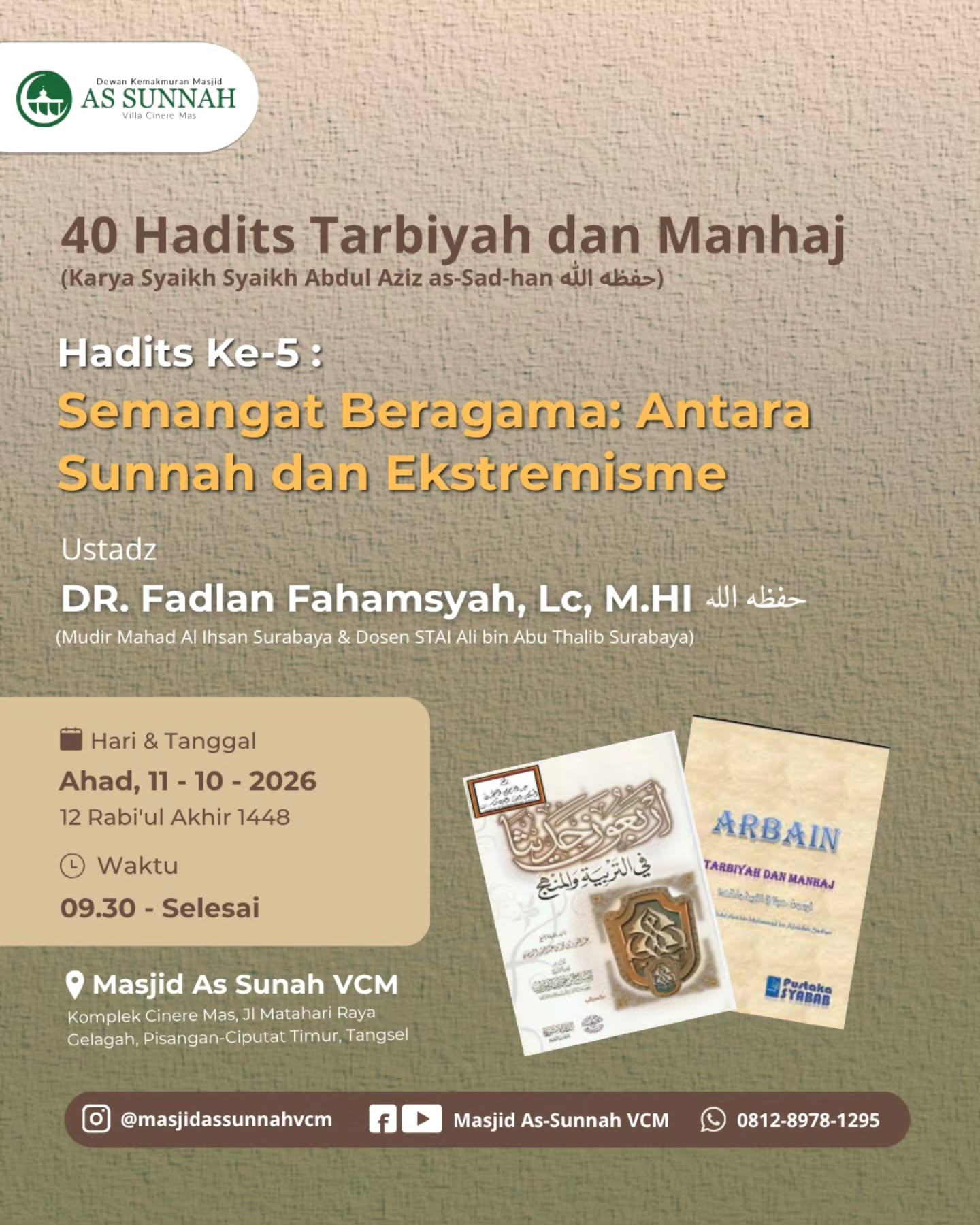 Poster asli dari @masjidassunnahvcm