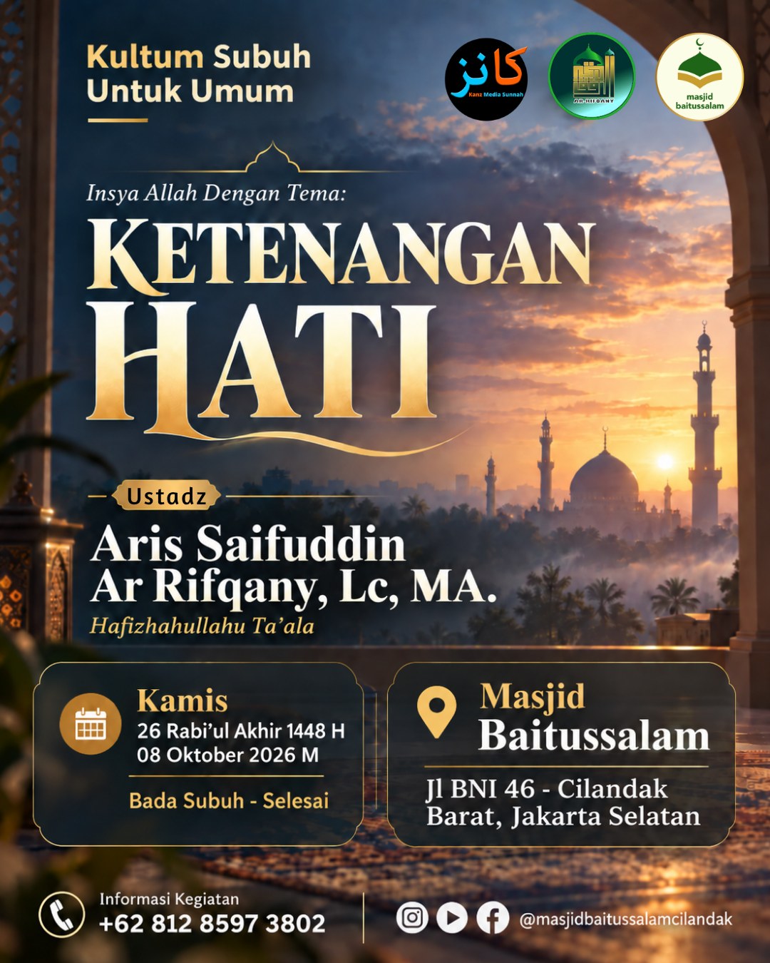 Poster asli dari @masjidbaitussalamcilandak
